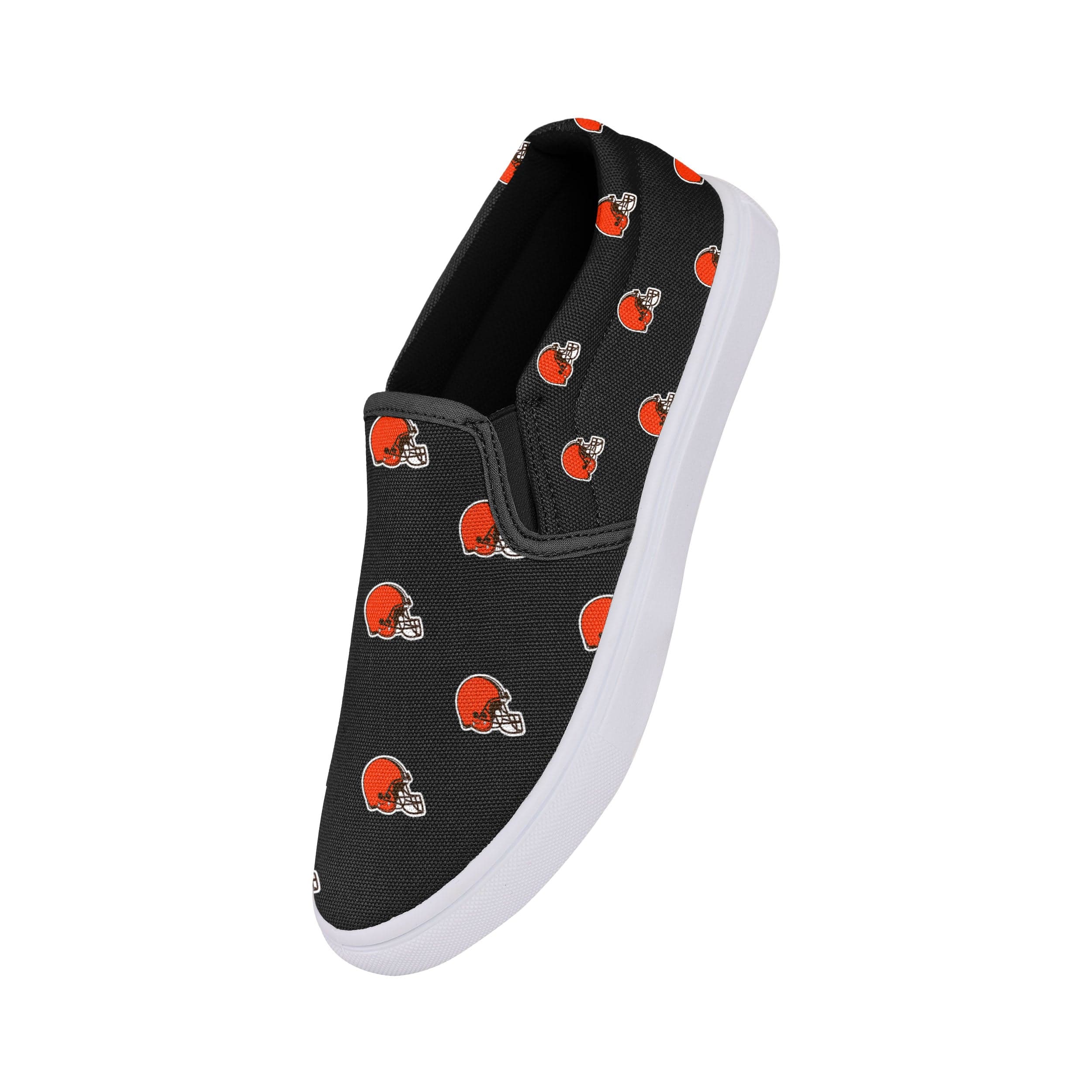 Cleveland Browns NFL Womens Repeat Logo Slip On Canvas Shoe - Image 2