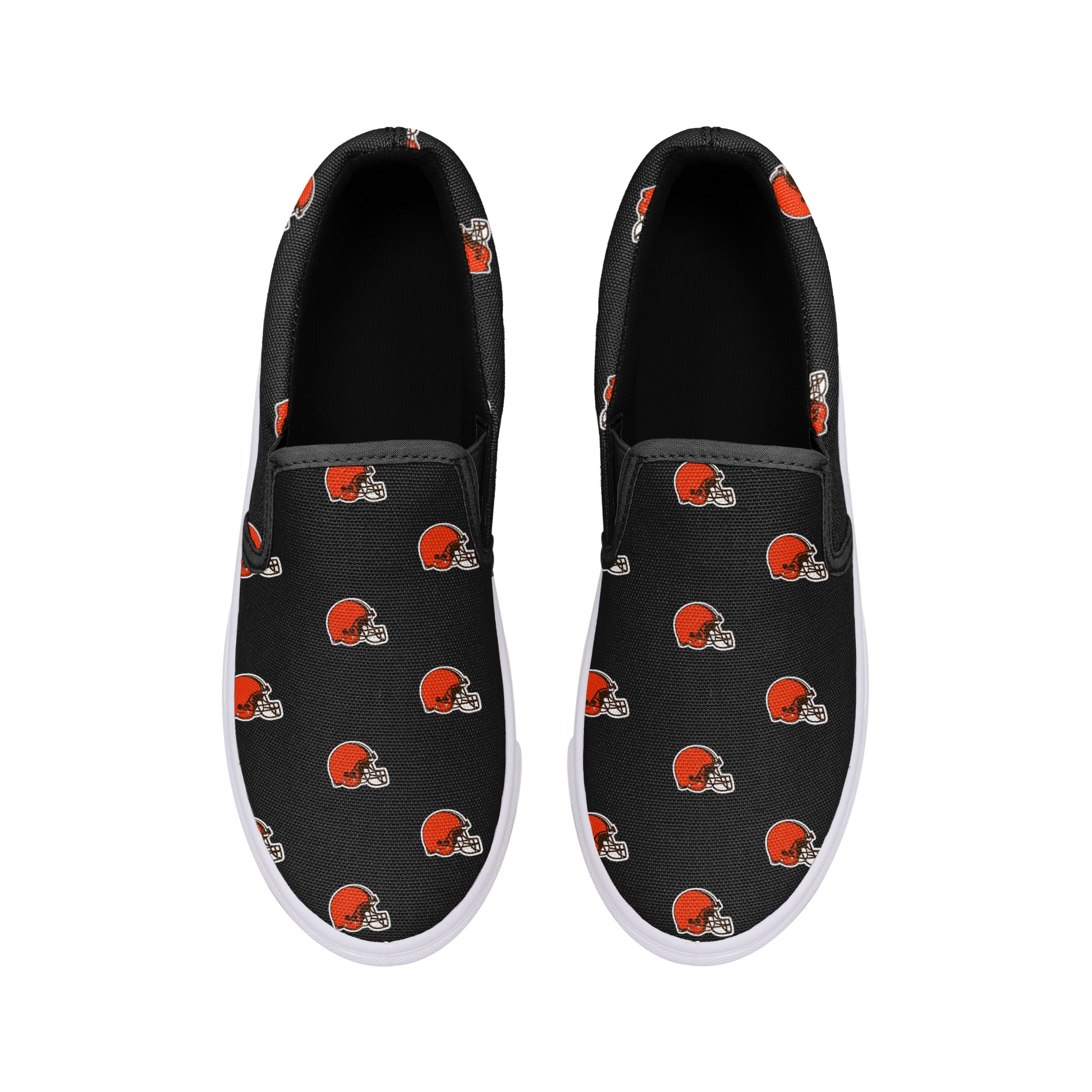Cleveland Browns NFL Womens Repeat Logo Slip On Canvas Shoe - Image 3