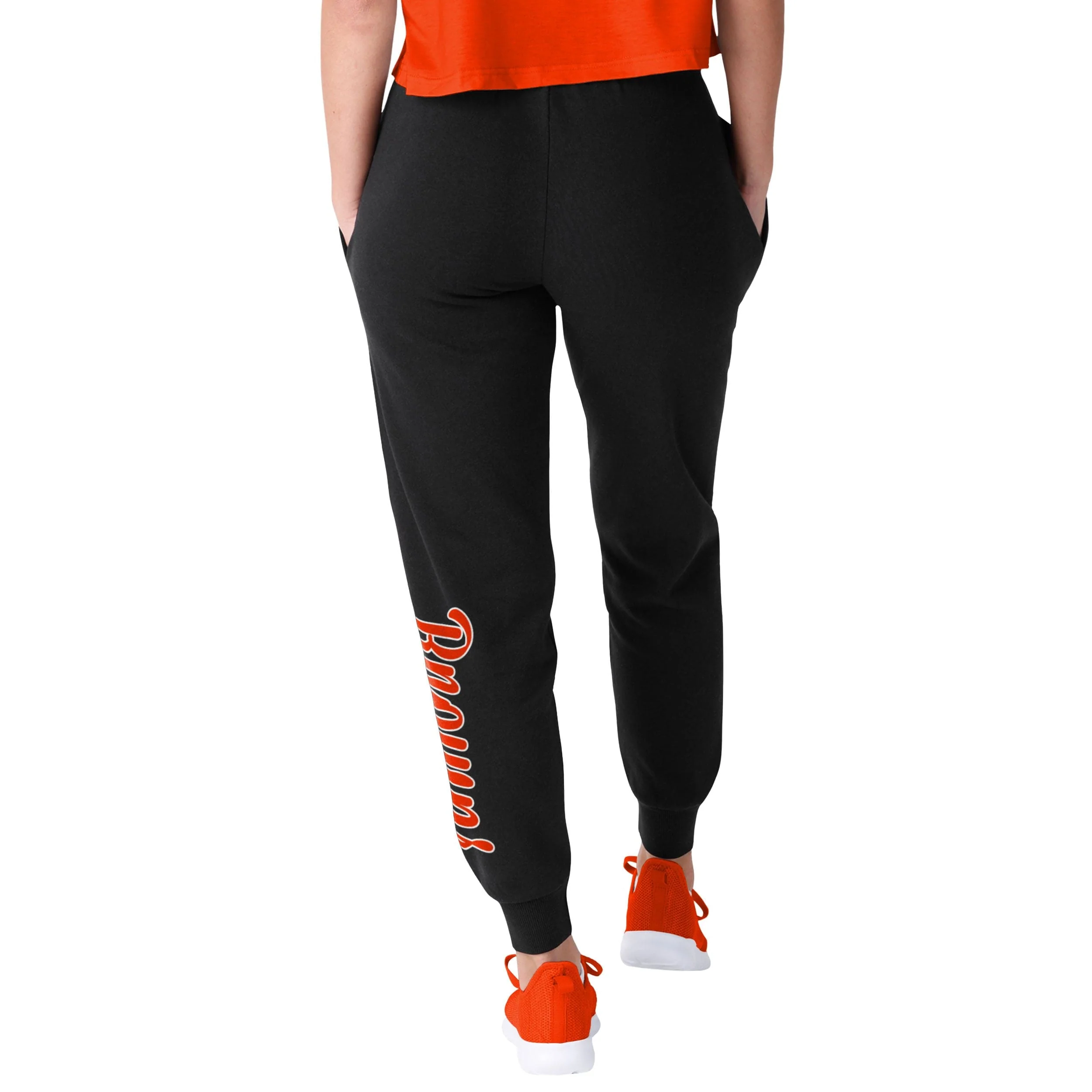 Cleveland Browns NFL Womens Script Wordmark Black Joggers - Image 2