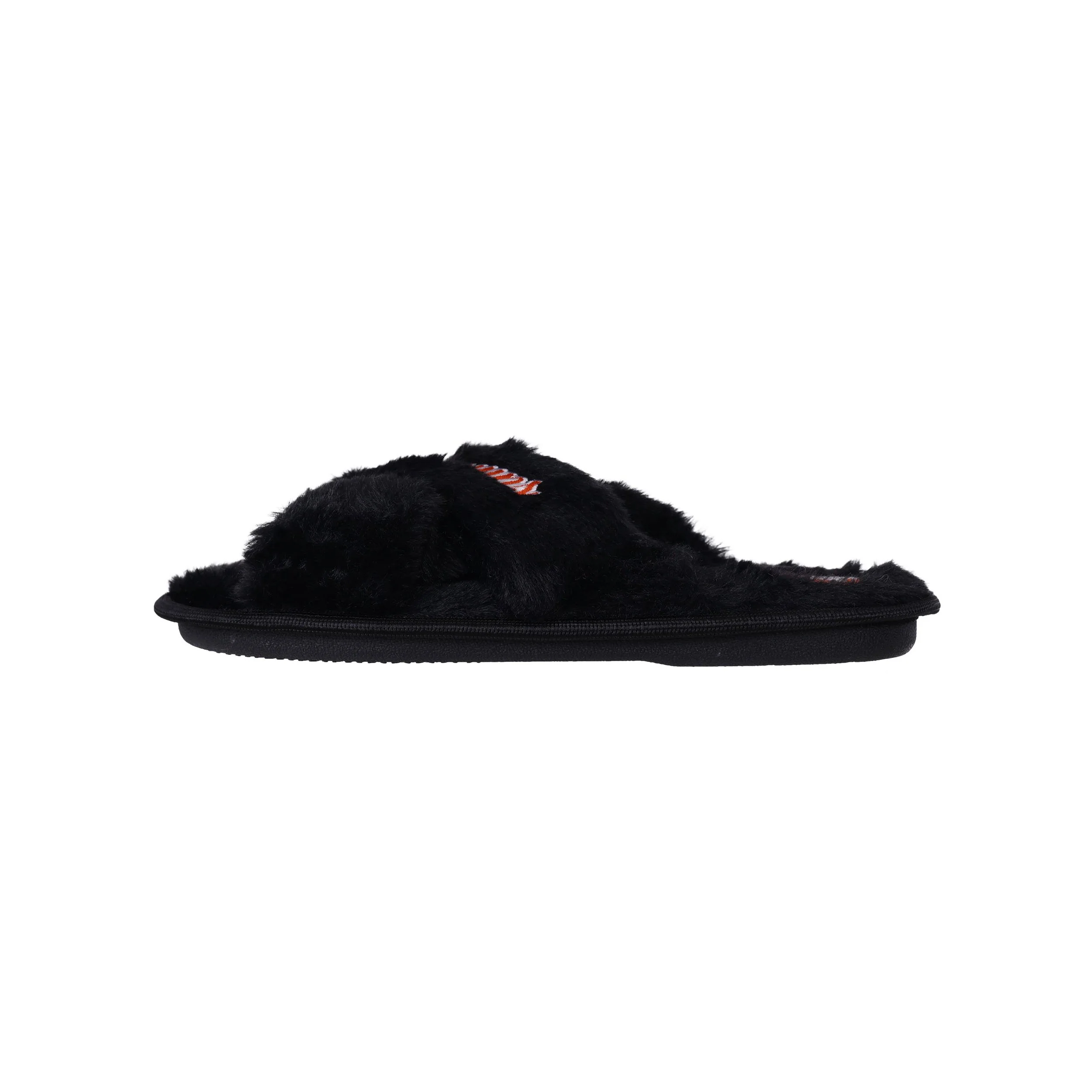 Cleveland Browns NFL Womens Script Wordmark Fur Cross Slide - Image 4