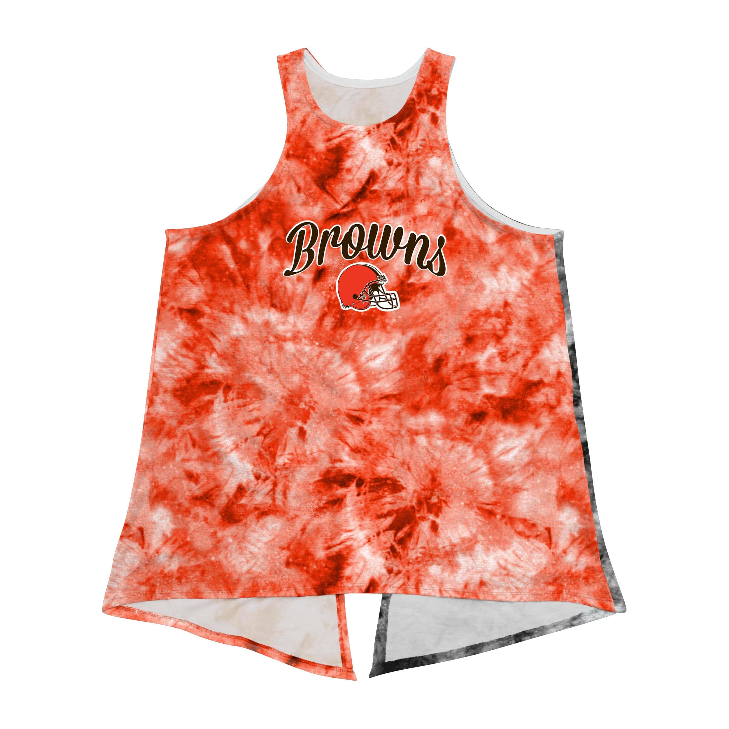 Cleveland Browns NFL Womens Script Wordmark Tie-Dye Tie-Breaker Sleeveless Top - Image 3