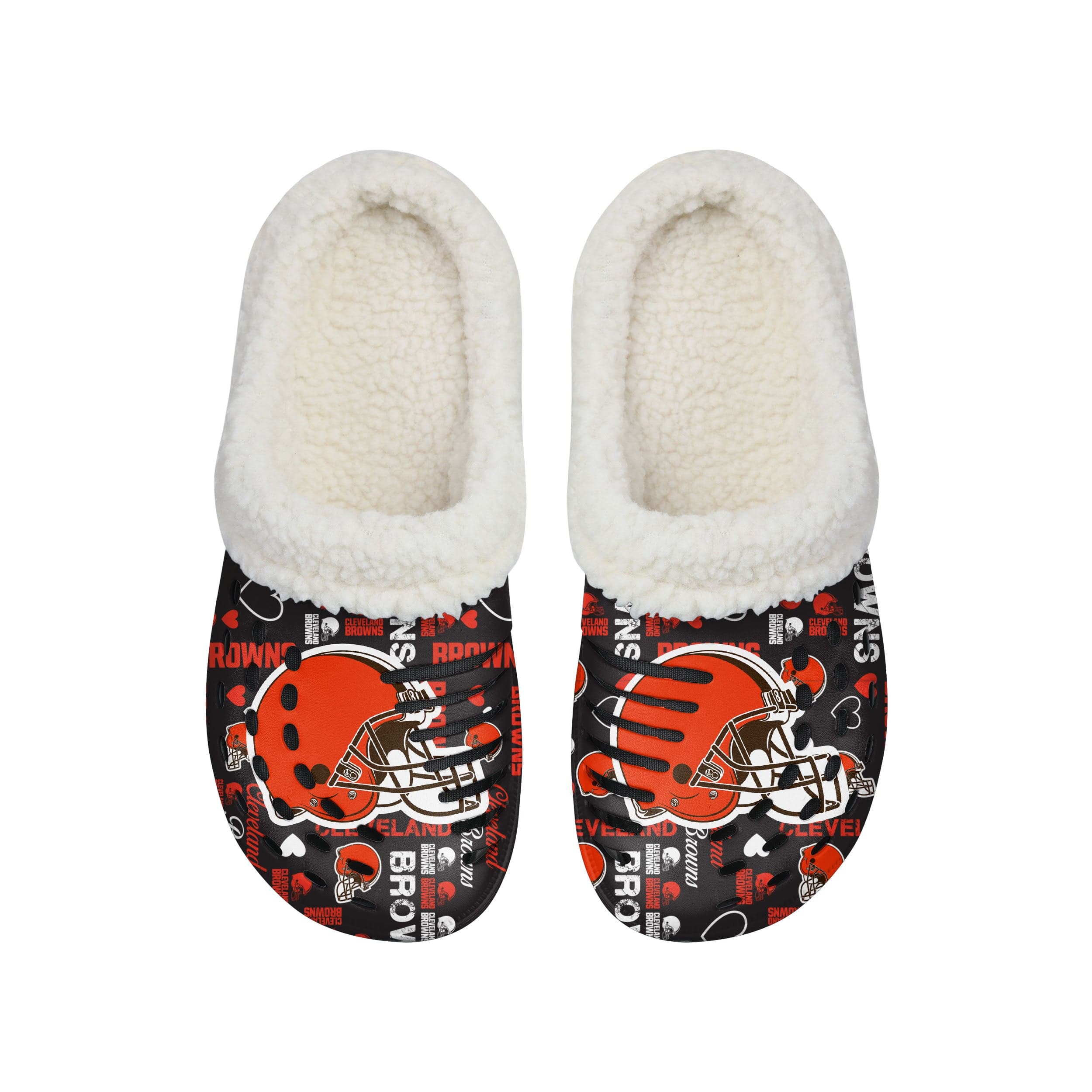 Cleveland Browns NFL Womens Sherpa Lined Logo Love Clog - Image 4