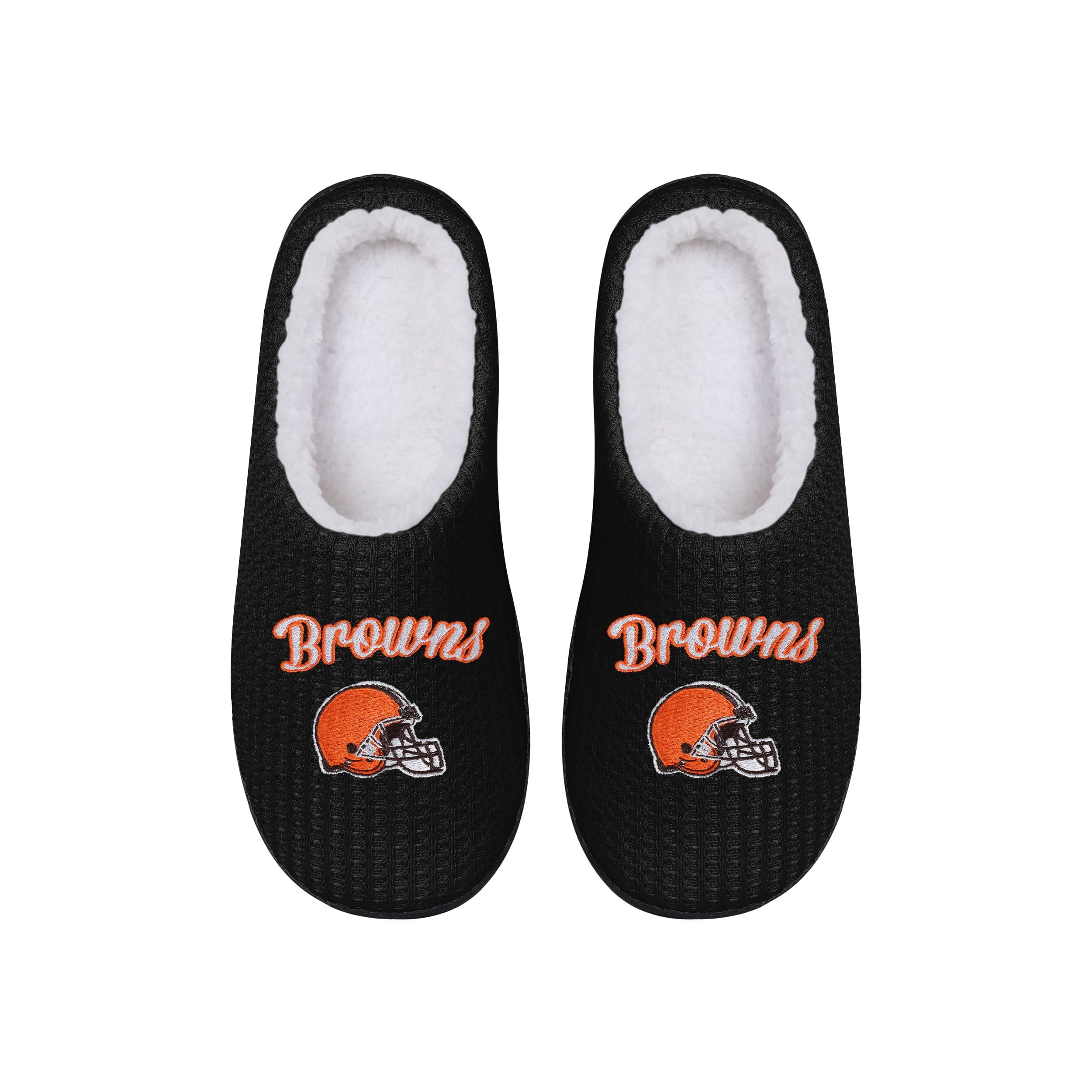 Cleveland Browns NFL Womens Sherpa Lined Memory Foam Slippers - Image 3