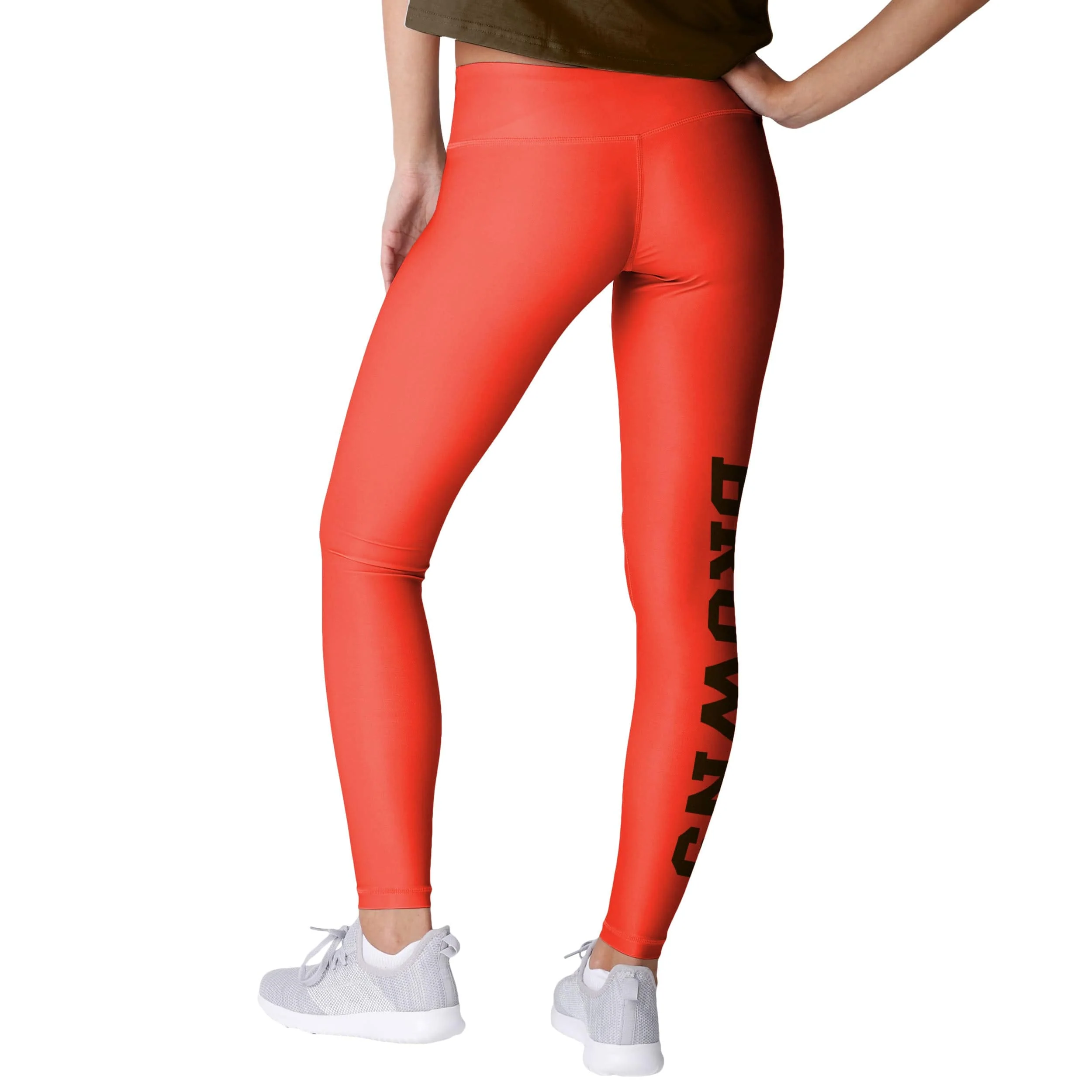 Cleveland Browns NFL Womens Solid Big Wordmark Leggings - Image 2
