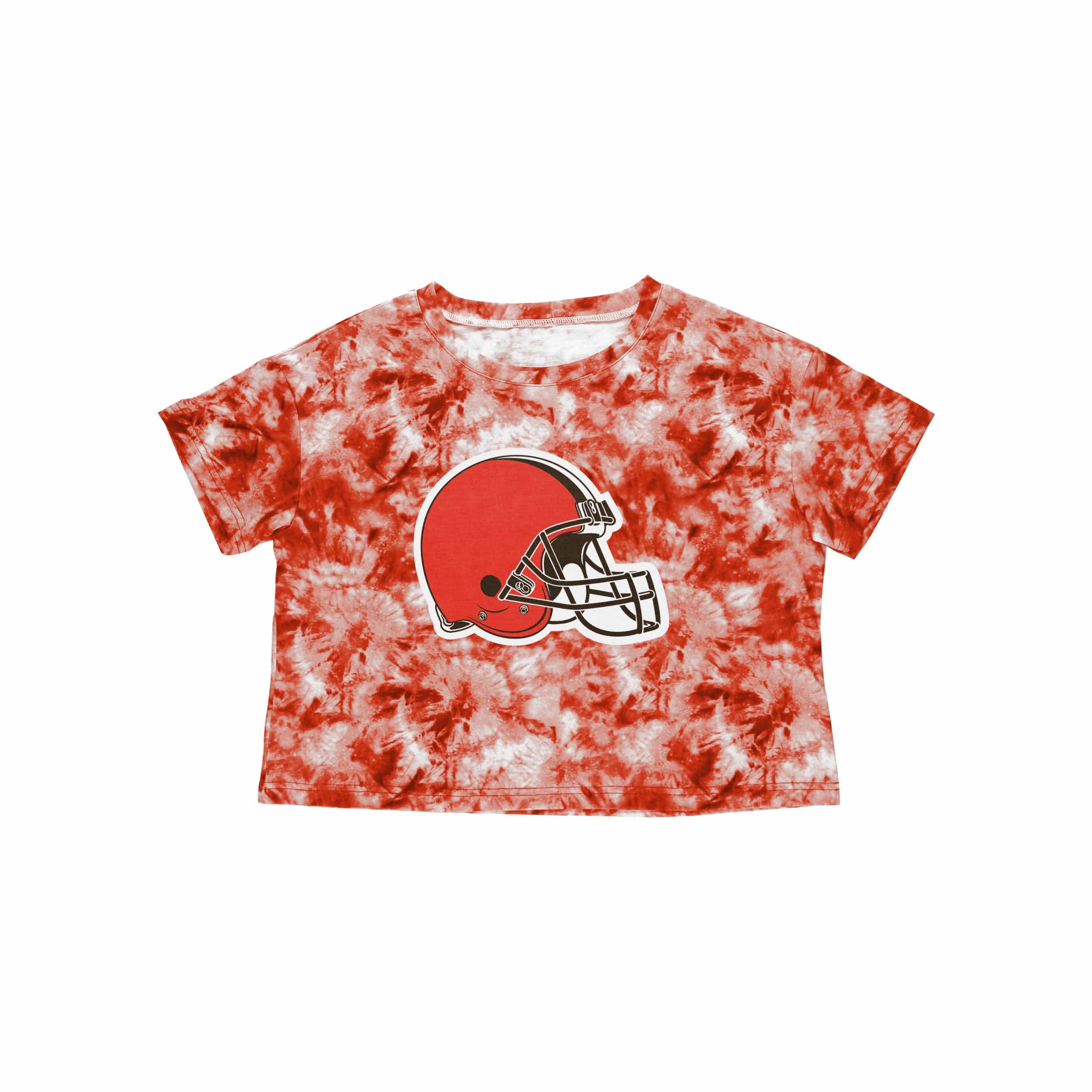 Cleveland Browns NFL Womens Tie-Dye Big Logo Crop Top - Image 3