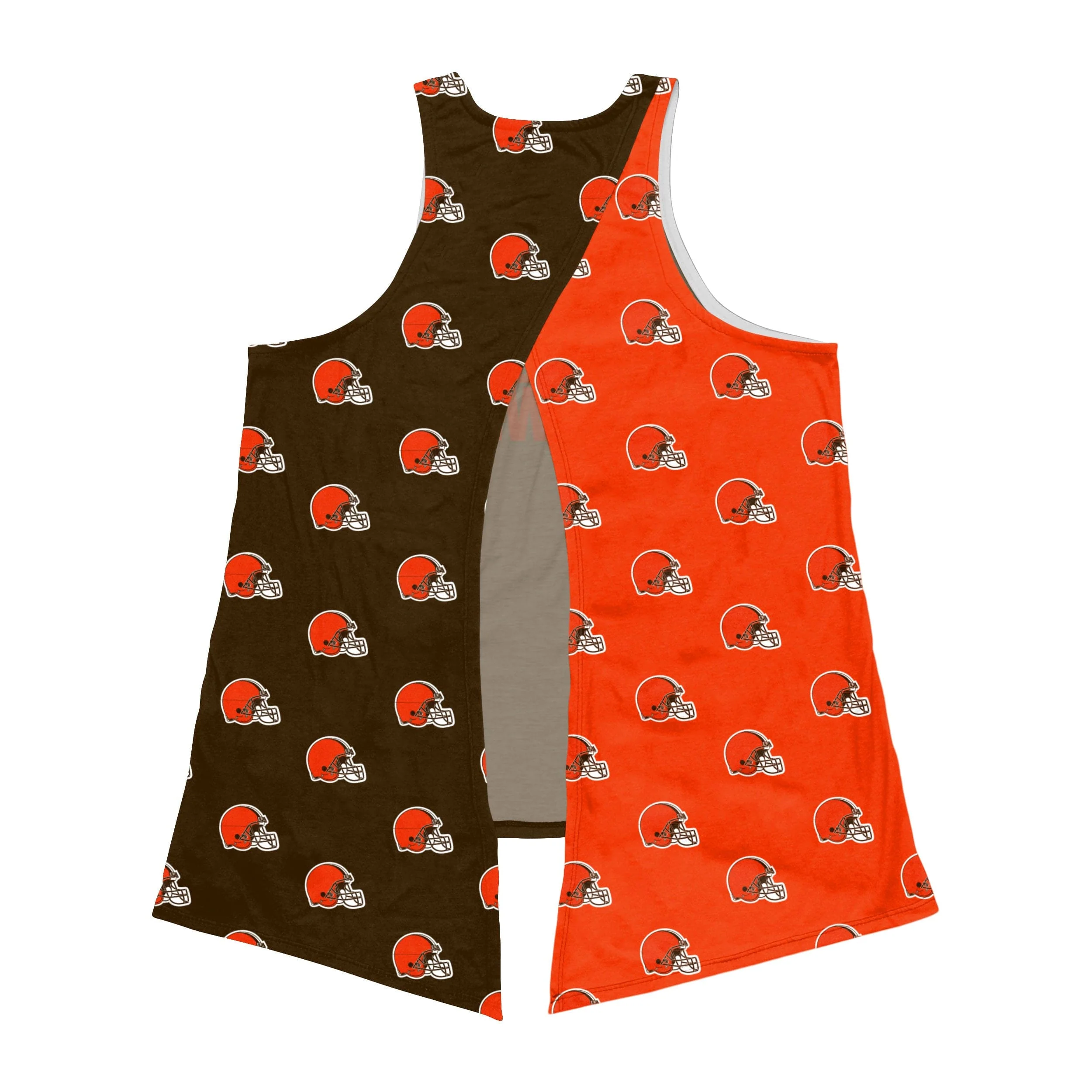 Cleveland Browns NFL Womens Wordmark Mini Print Tie-Breaker Sleeveless Top - Image 3