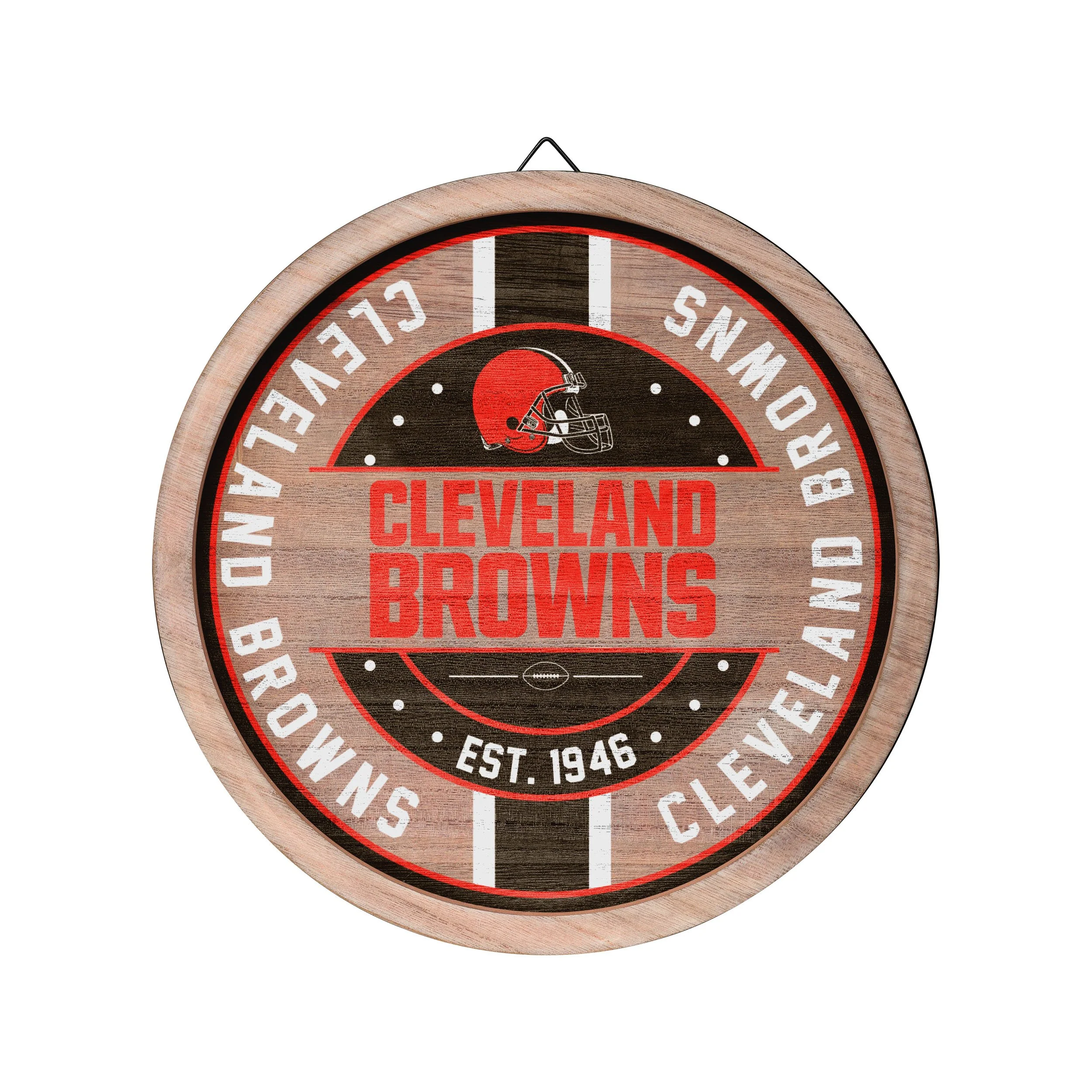 Cleveland Browns NFL Wooden Barrel Sign