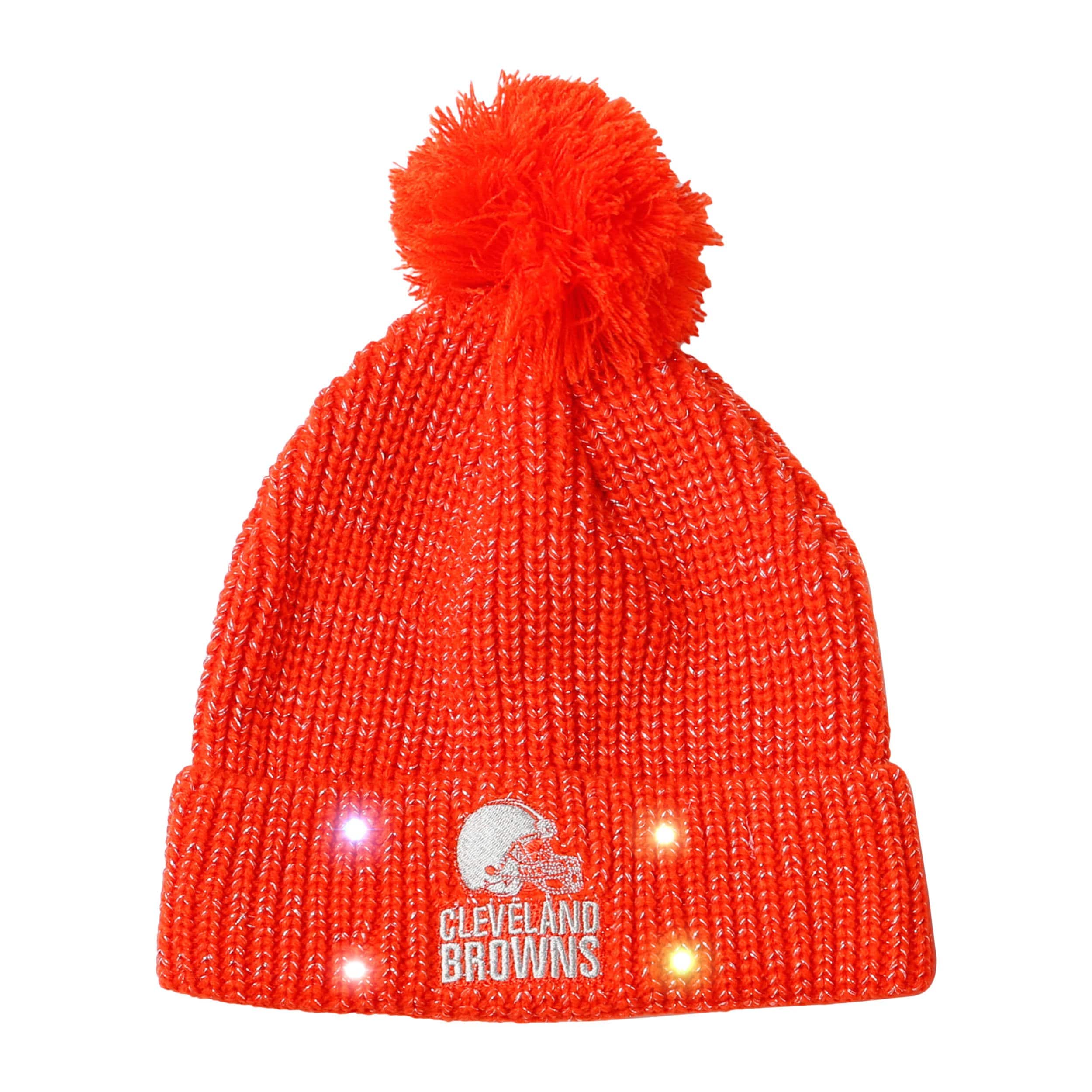 Cleveland Browns Womens NFL Glitter Knit Light Up Beanie - Image 2