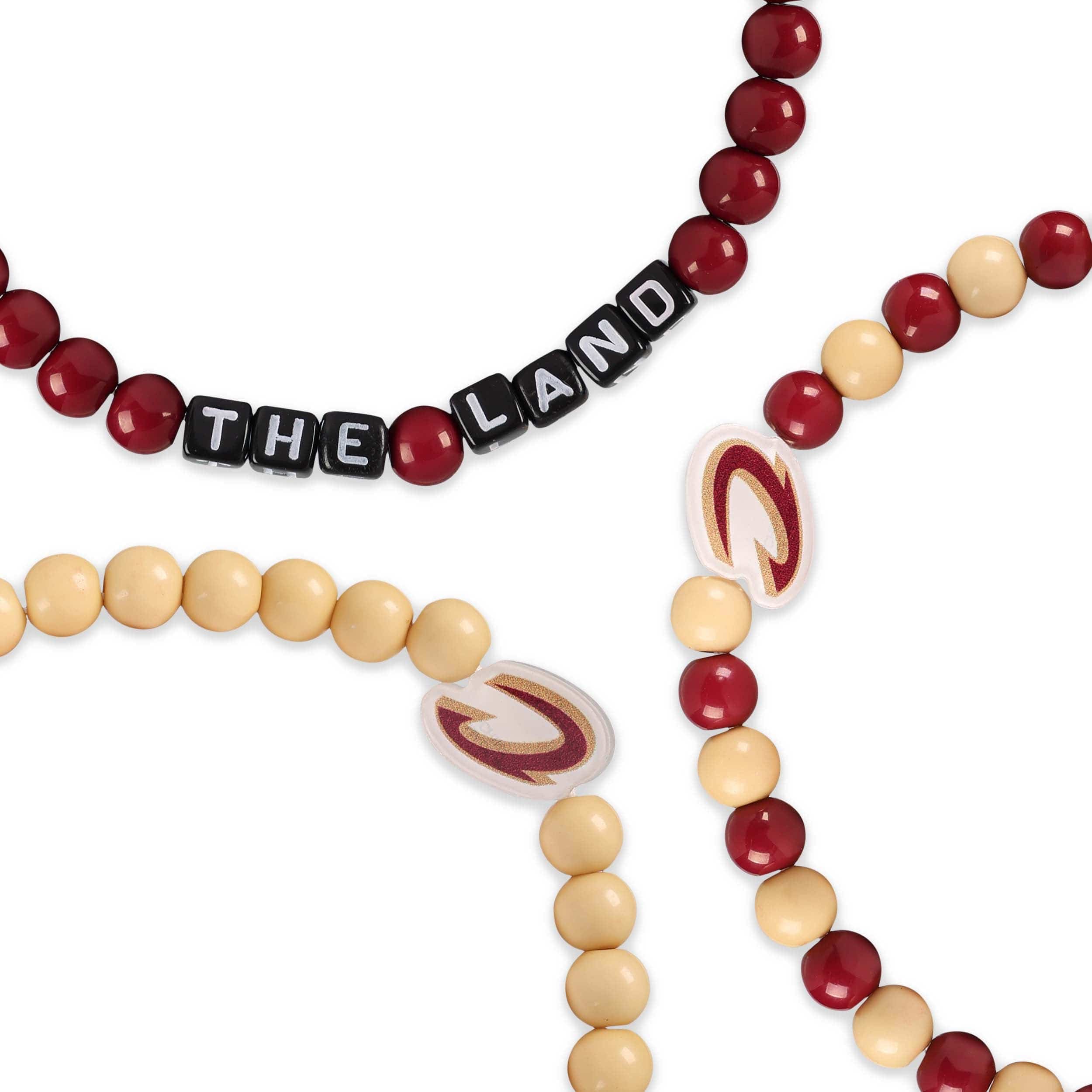 Cleveland Cavaliers NBA 3 Pack Beaded Friendship Bracelet - Image 2