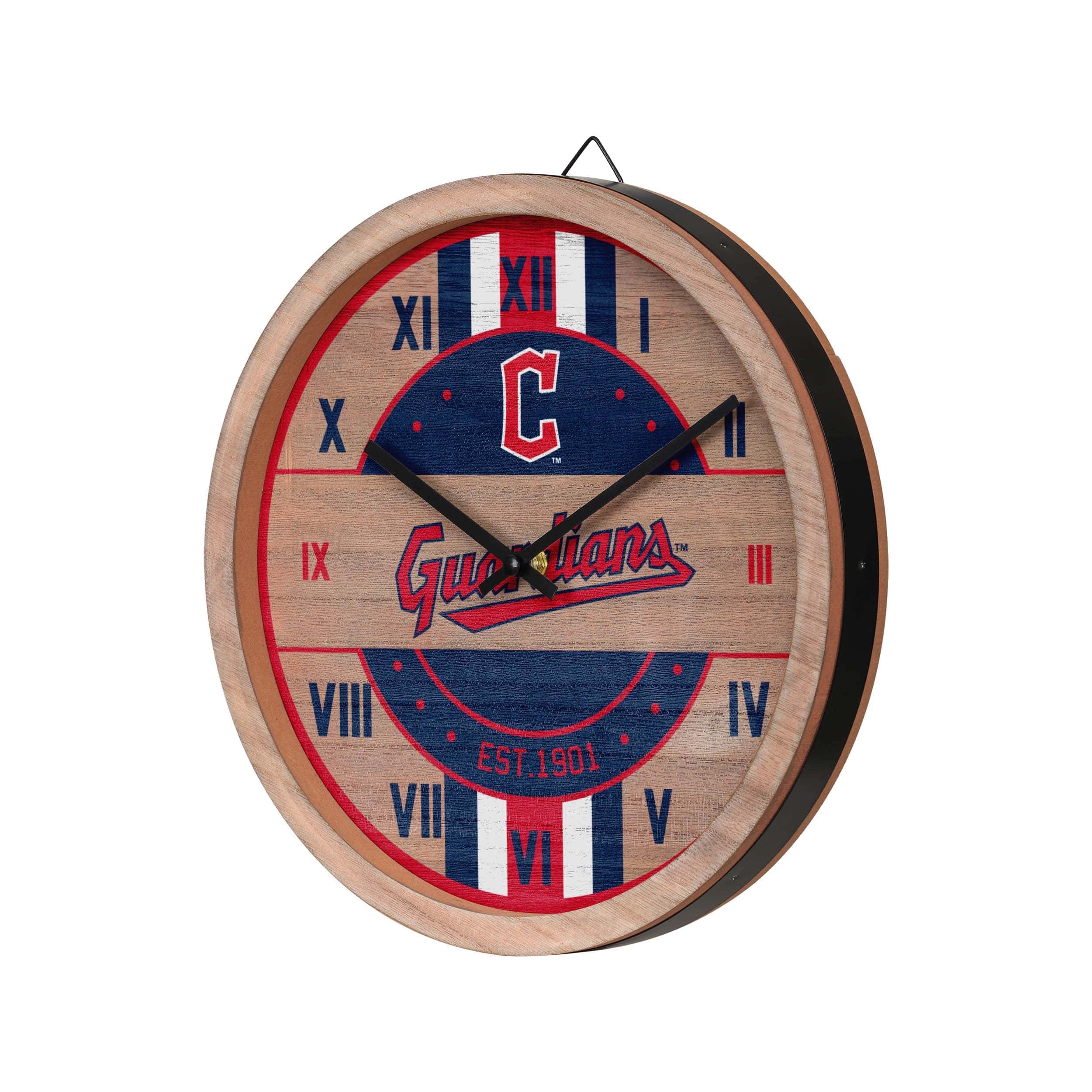 Cleveland Guardians MLB Barrel Wall Clock - Image 2