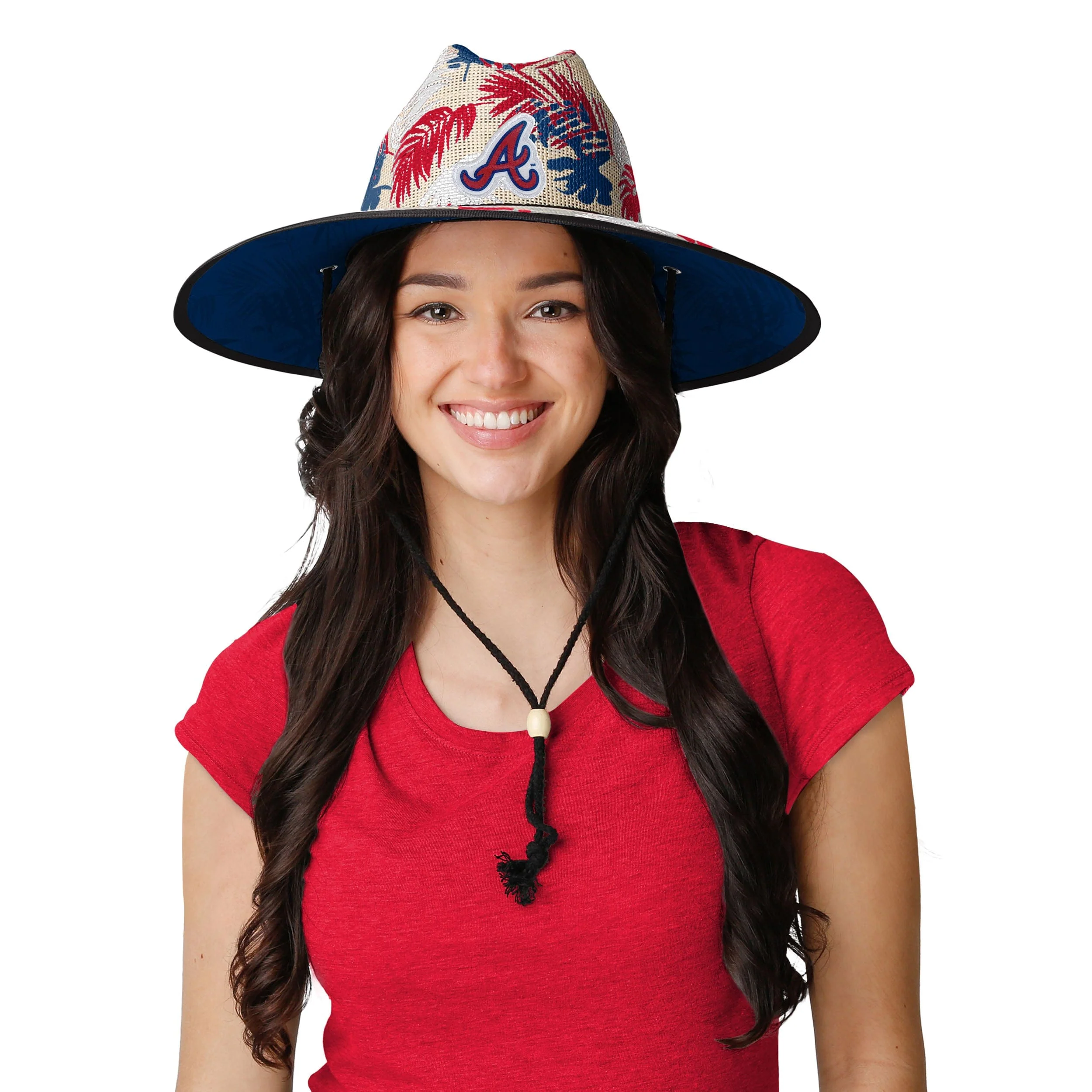Cleveland Guardians MLB Floral Printed Straw Hat - Image 2