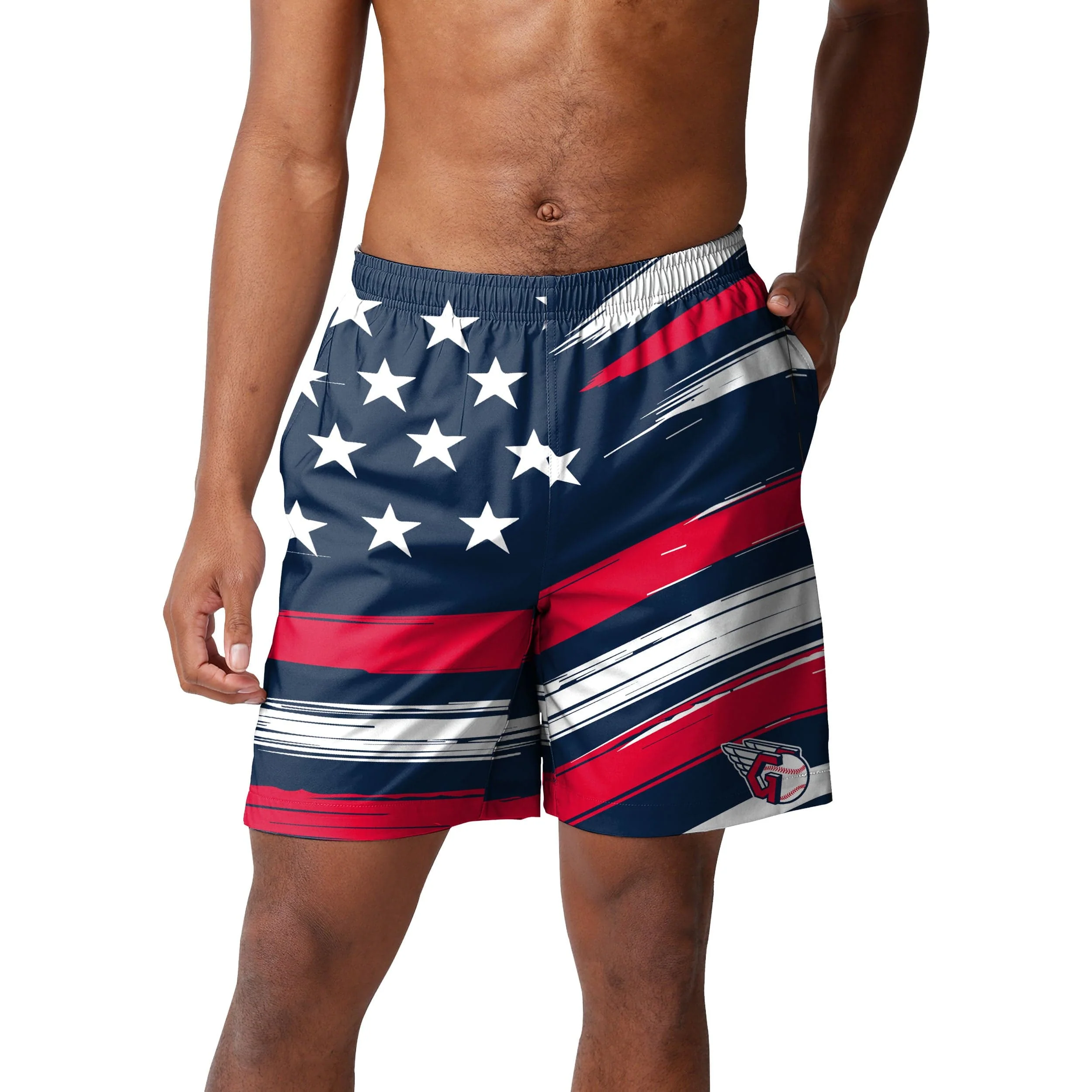 Cleveland Guardians MLB Mens Americana Swimming Trunks - Image 2
