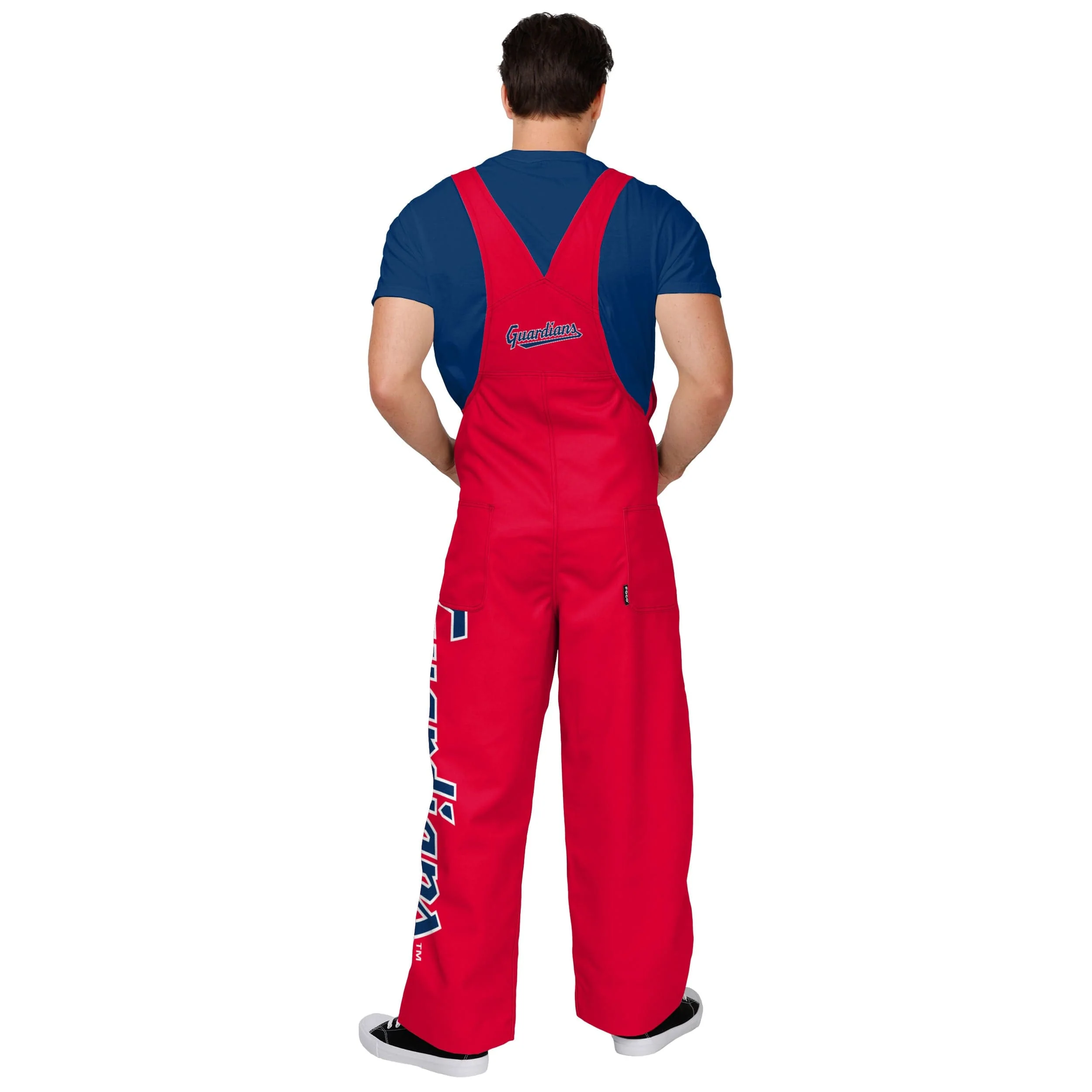 Cleveland Guardians MLB Mens Big Logo Bib Overalls - Image 2
