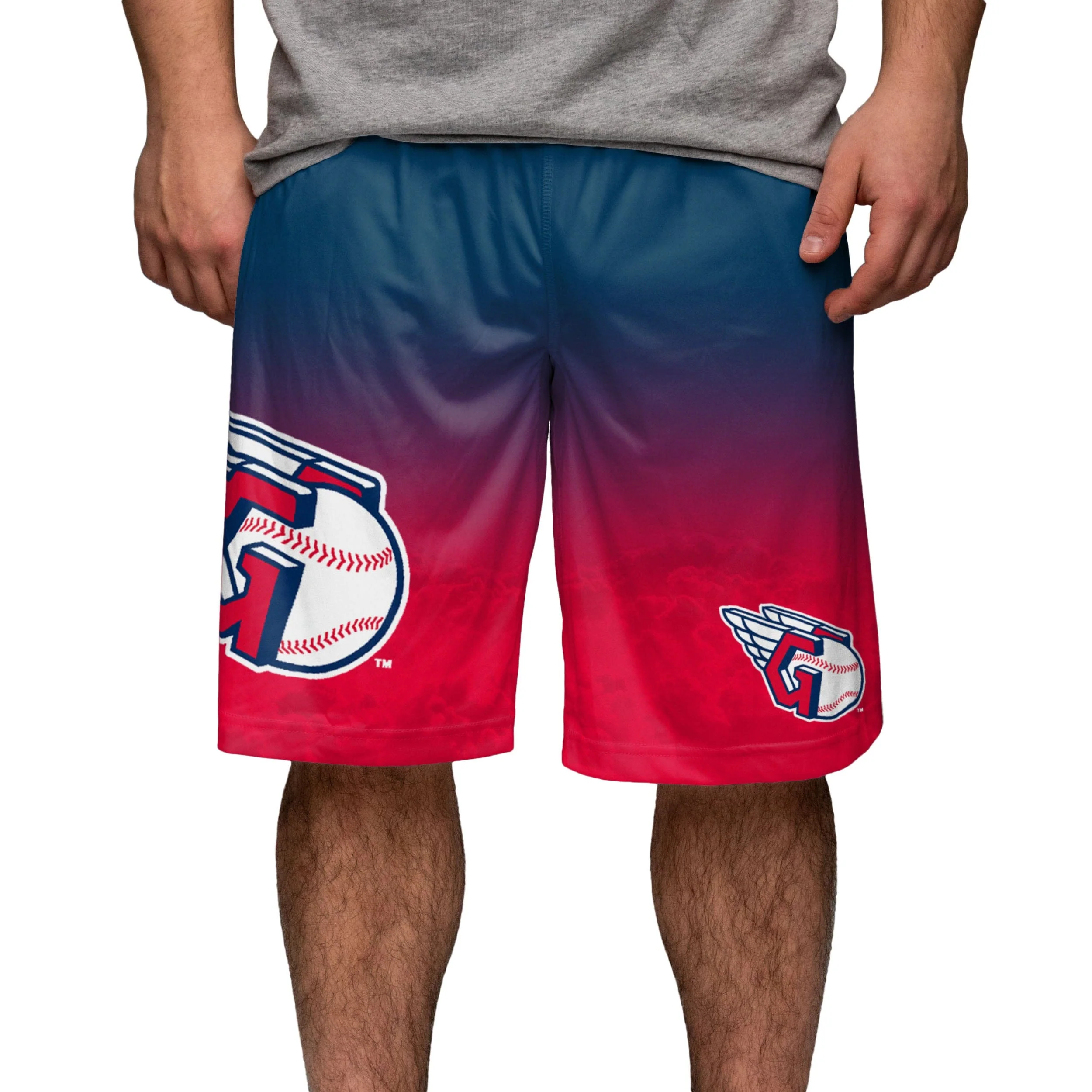 Cleveland Guardians MLB Mens Gradient Big Logo Training Shorts - Image 2