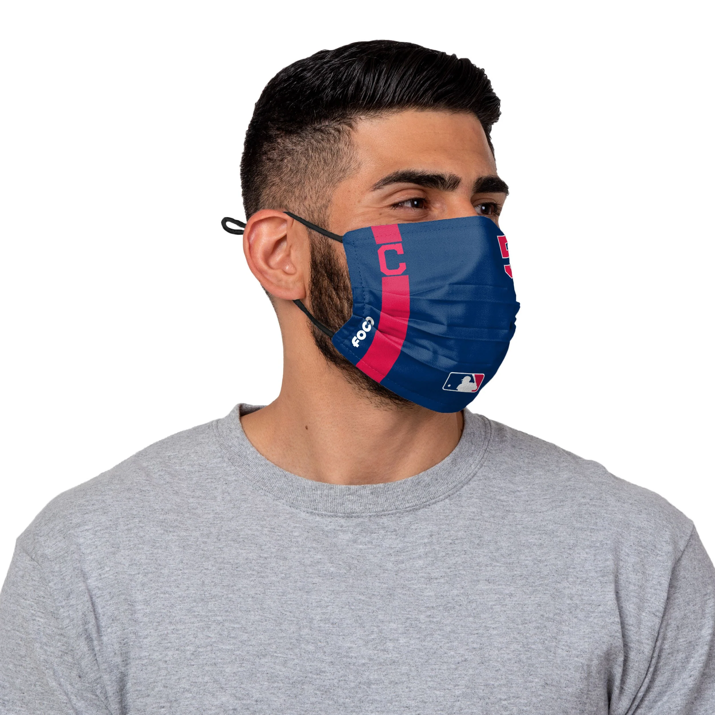 Cleveland Guardians MLB Shane Bieber On-Field Adjustable Navy Face Cover - Image 2