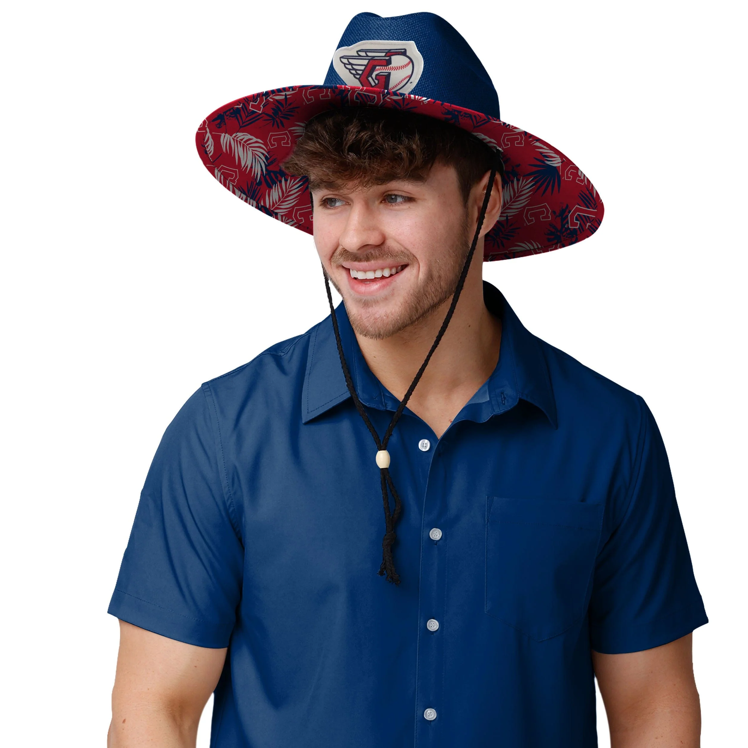 Cleveland Guardians MLB Team Color Straw Hat - Image 5