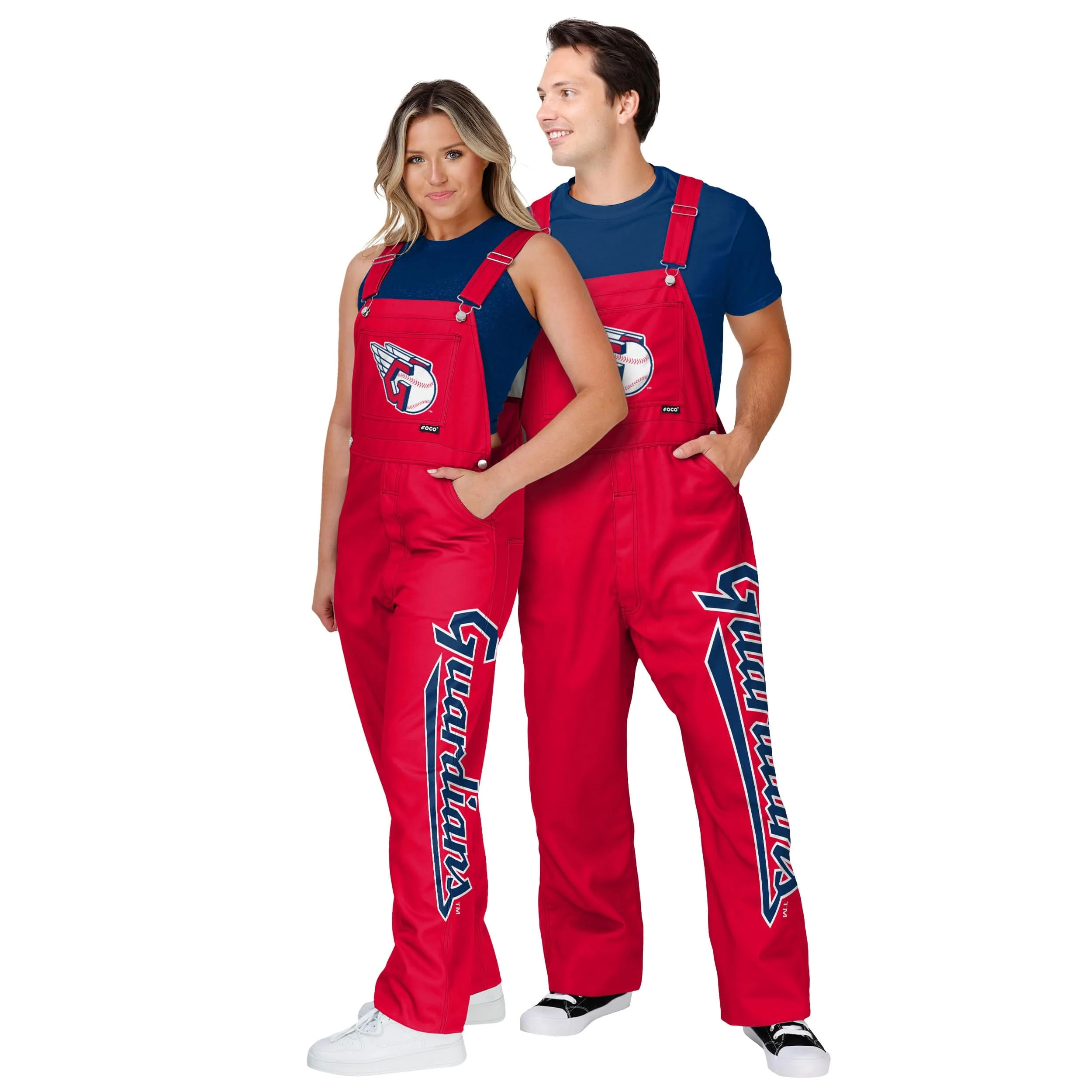 Cleveland Guardians MLB Womens Big Logo Bib Overalls - Image 3