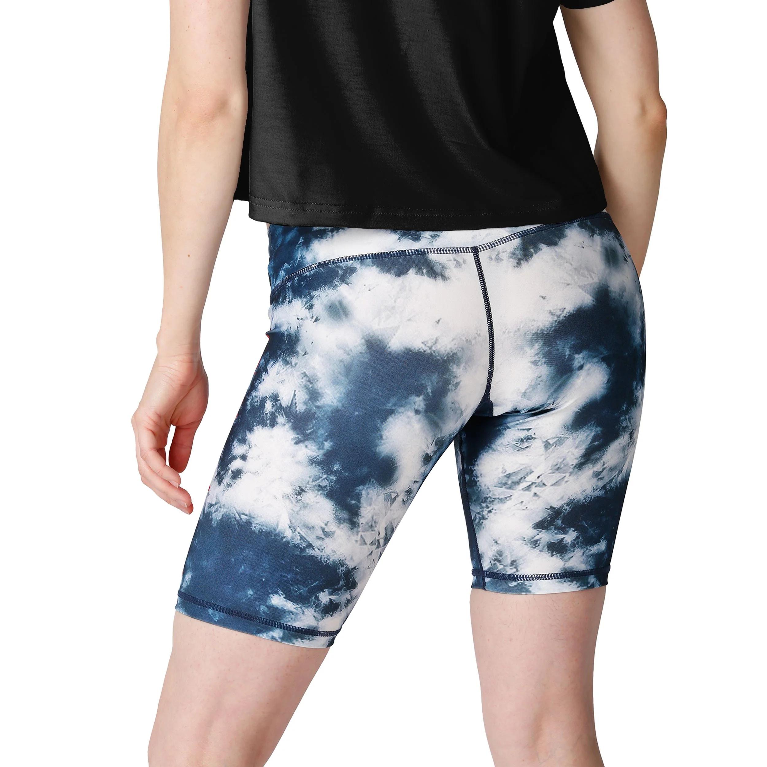 Cleveland Guardians MLB Womens Team Color Tie-Dye Bike Shorts - Image 2