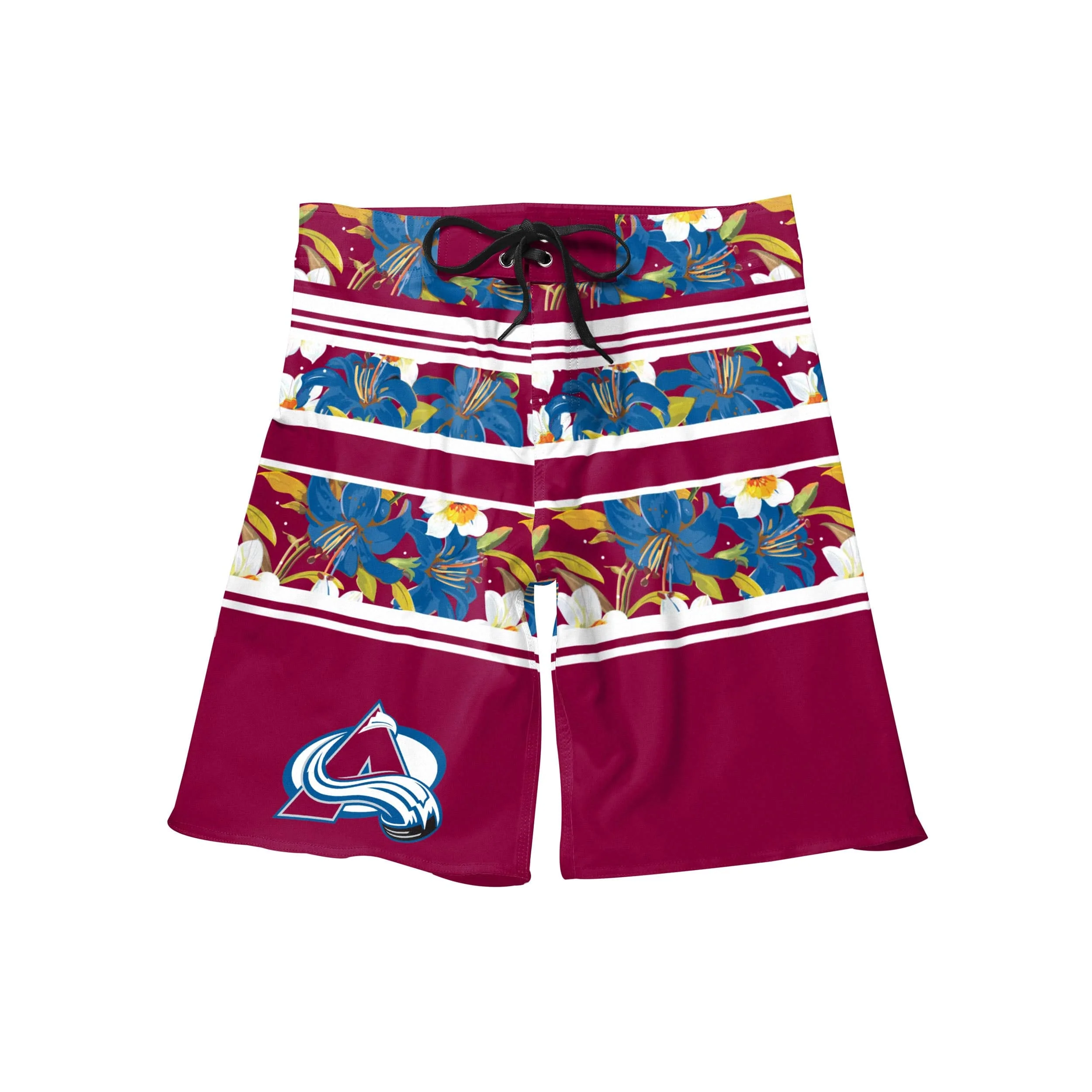 Colorado Avalanche Mens NHL Floral Stripe Boardshorts - Image 5
