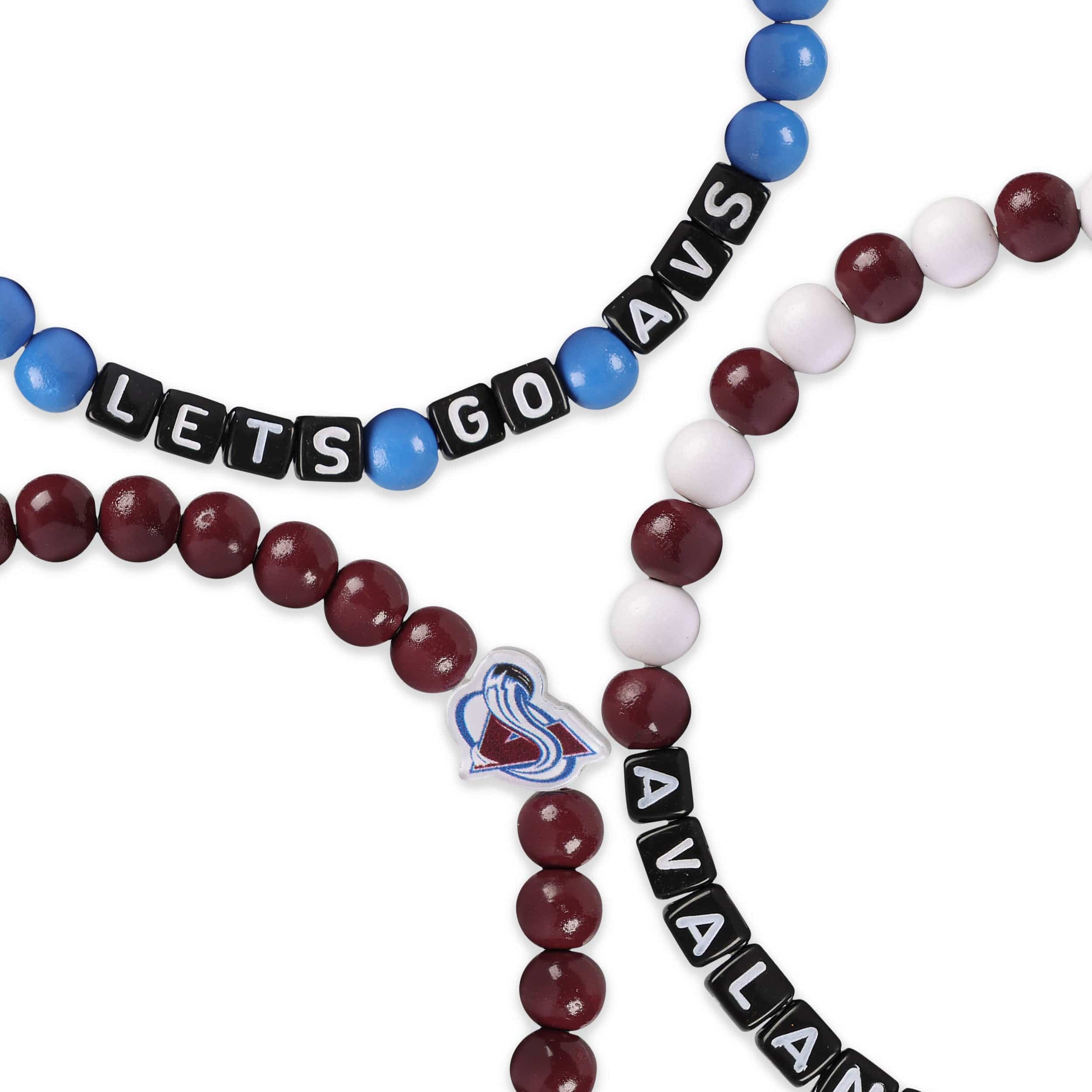 Colorado Avalanche NHL 3 Pack Beaded Friendship Bracelet - Image 2
