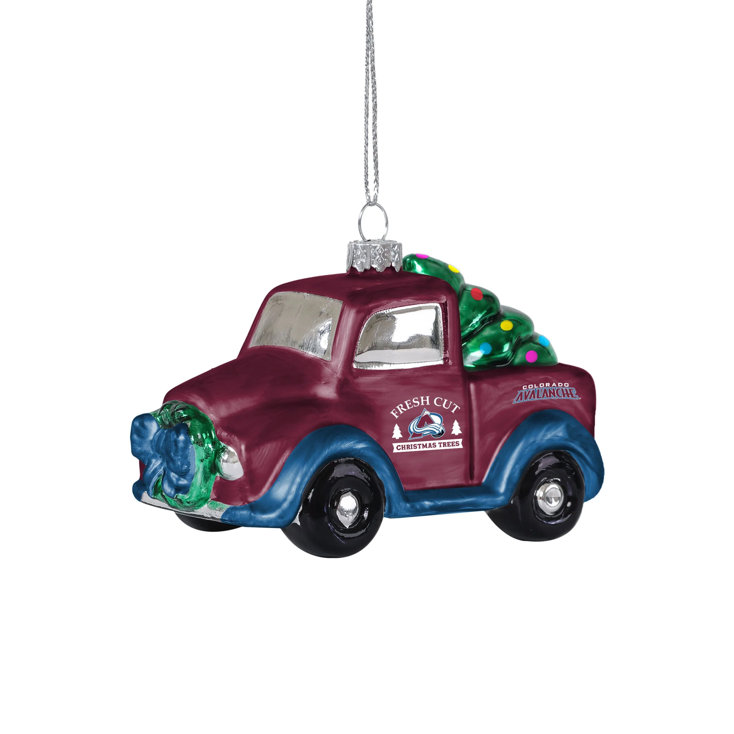 Colorado Avalanche NHL Blown Glass Truck Ornament - Image 2