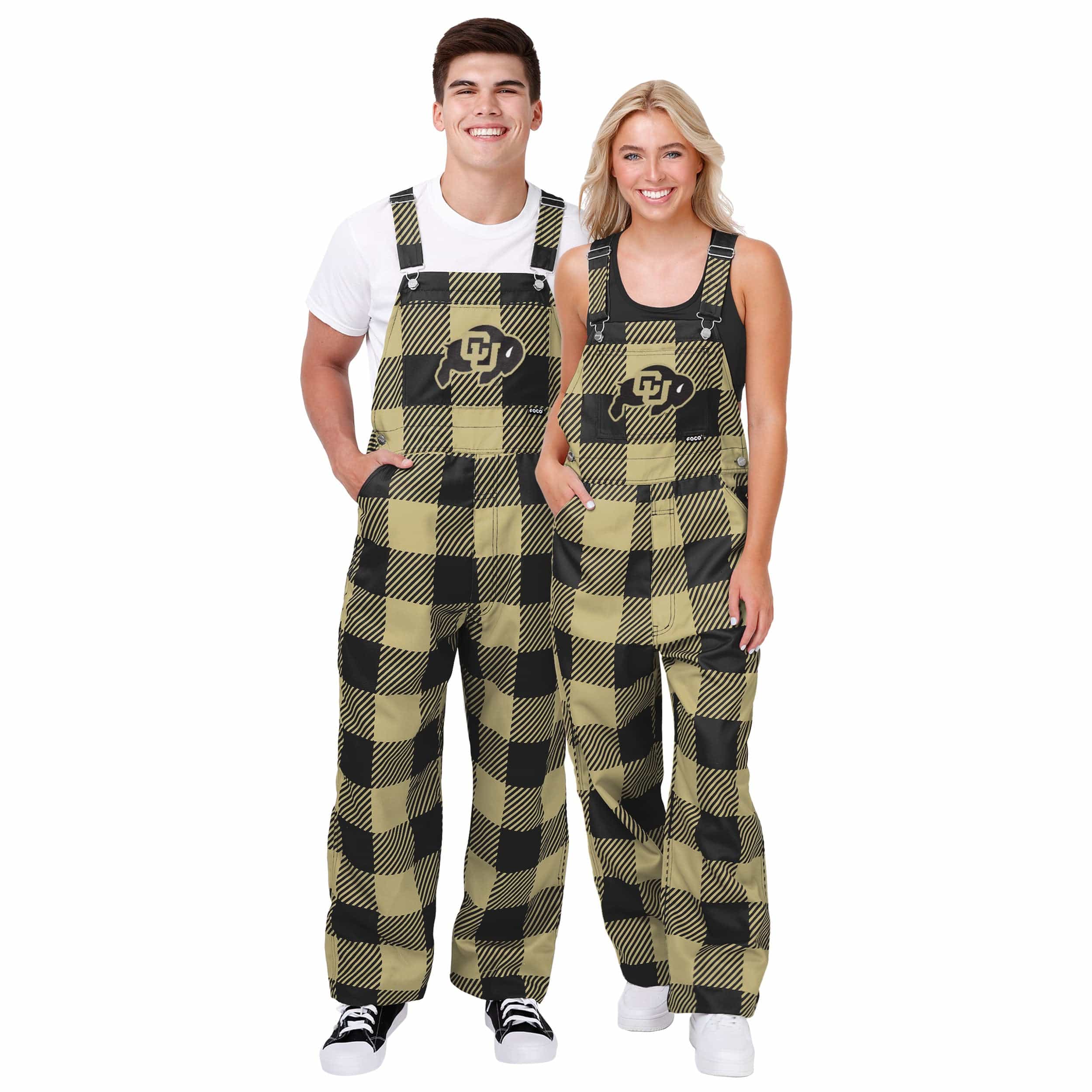 Colorado Buffaloes NCAA Mens Plaid Bib Overalls - Image 3