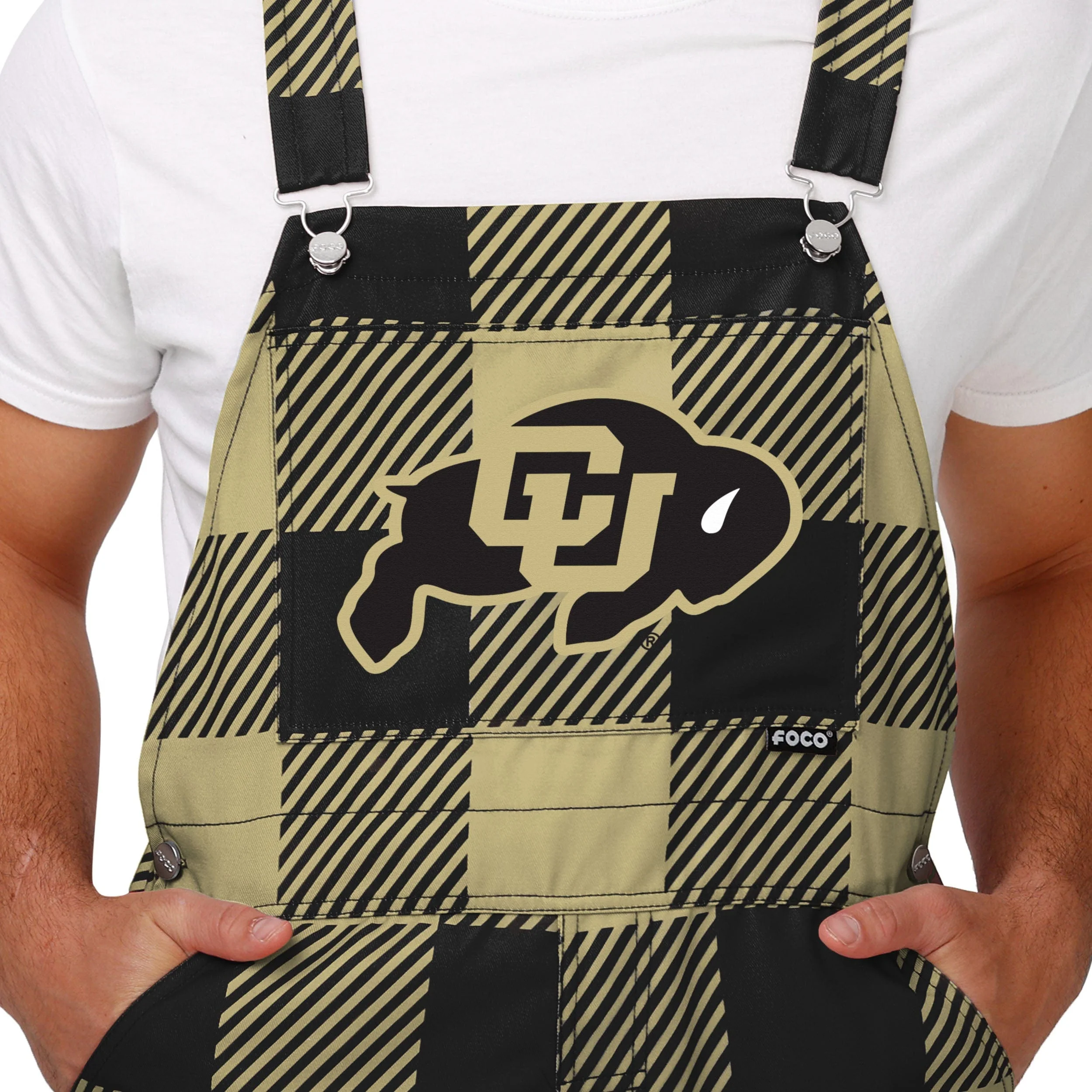 Colorado Buffaloes NCAA Mens Plaid Bib Overalls - Image 4