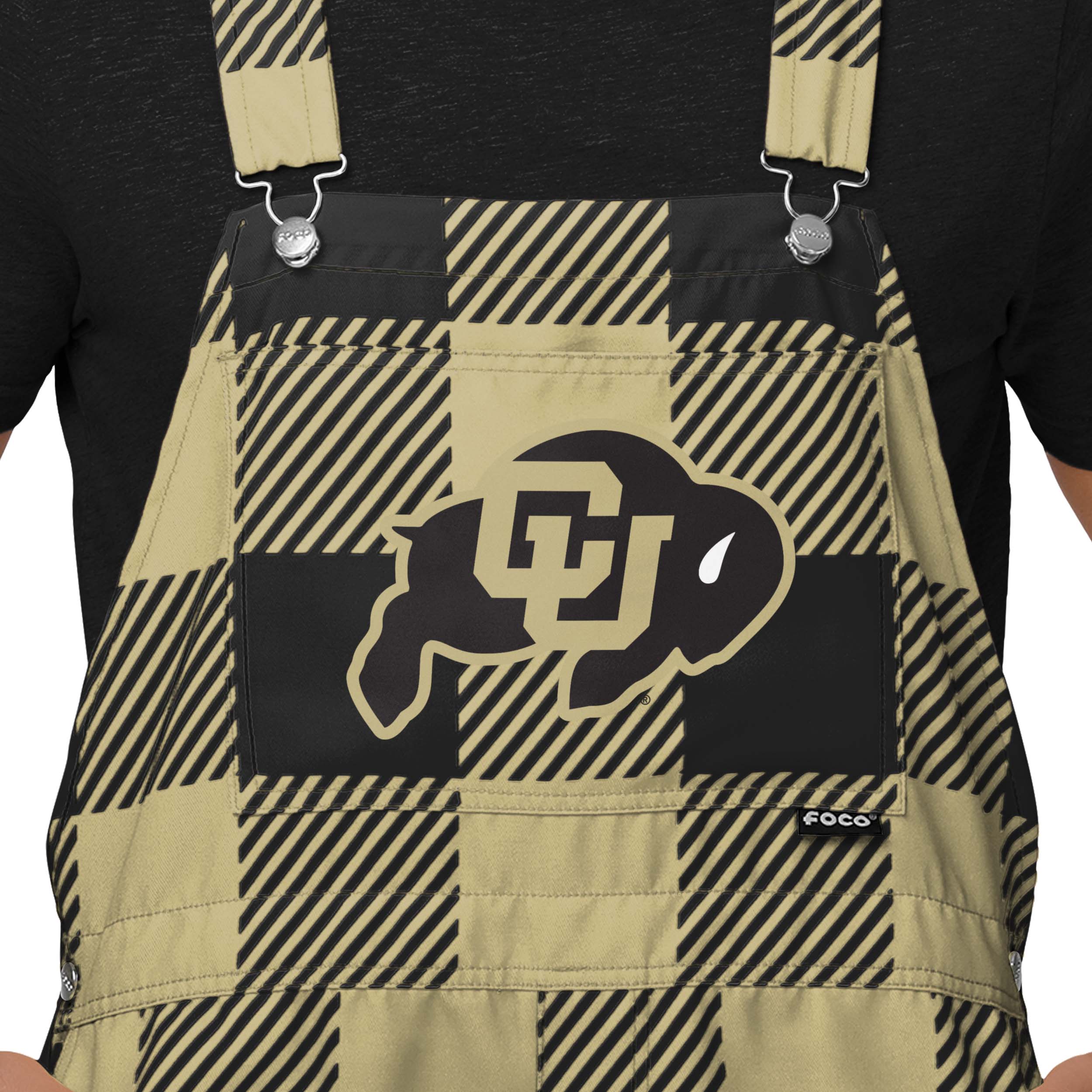 Colorado Buffaloes NCAA Mens Plaid Bib Shortalls - Image 4