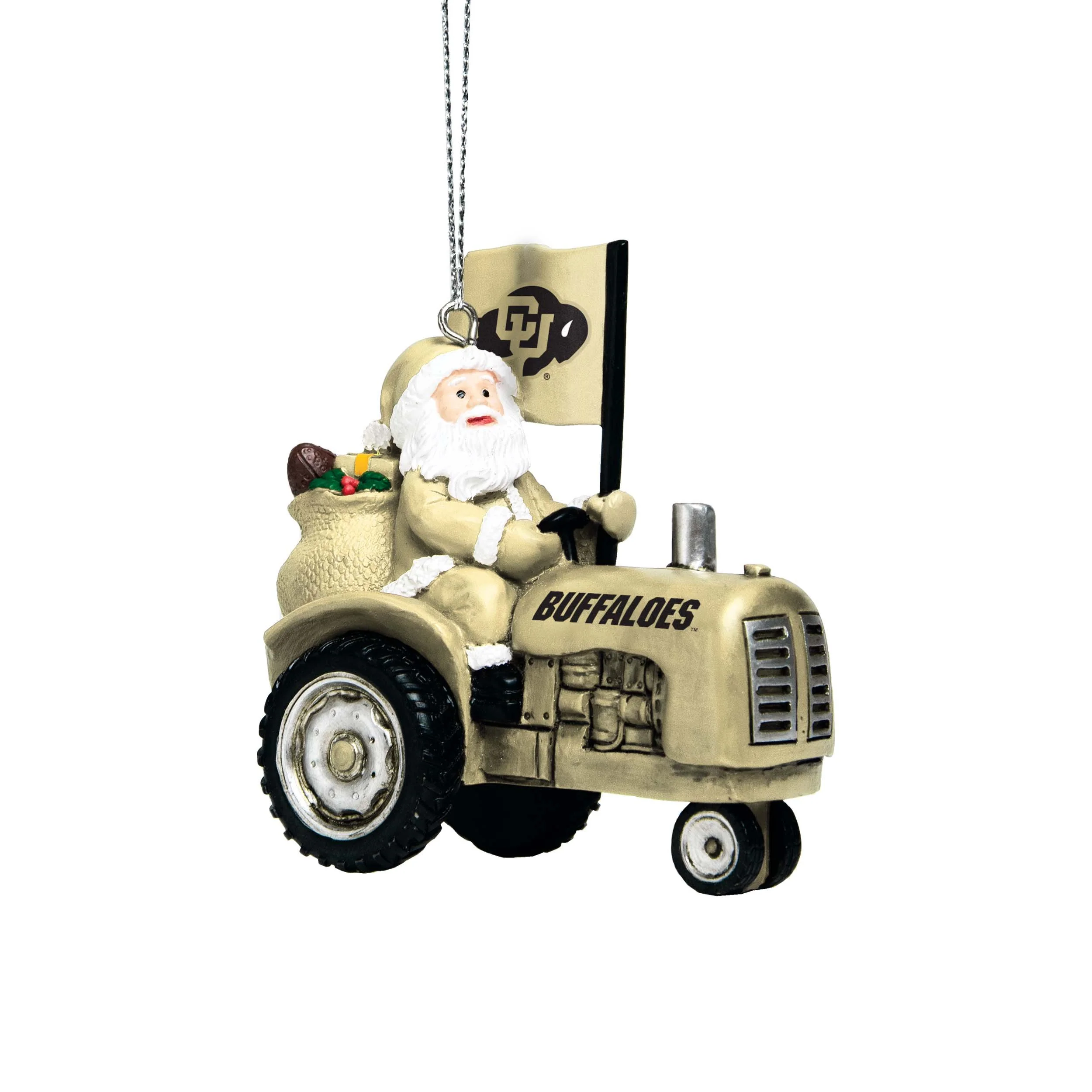 Colorado Buffaloes NCAA Santa Riding Tractor Ornament