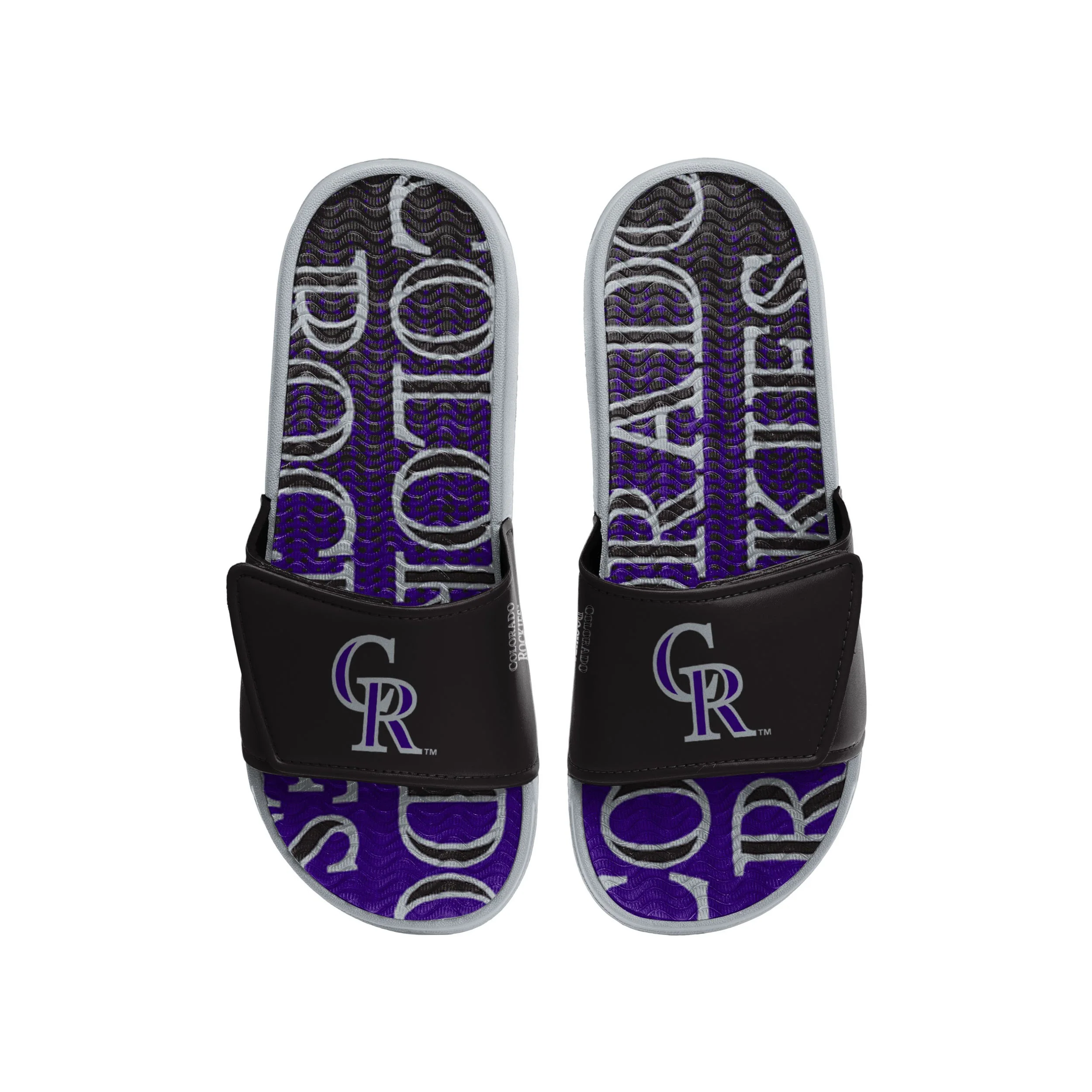 Colorado Rockies MLB Mens Gradient Wordmark Gel Slide - Image 2