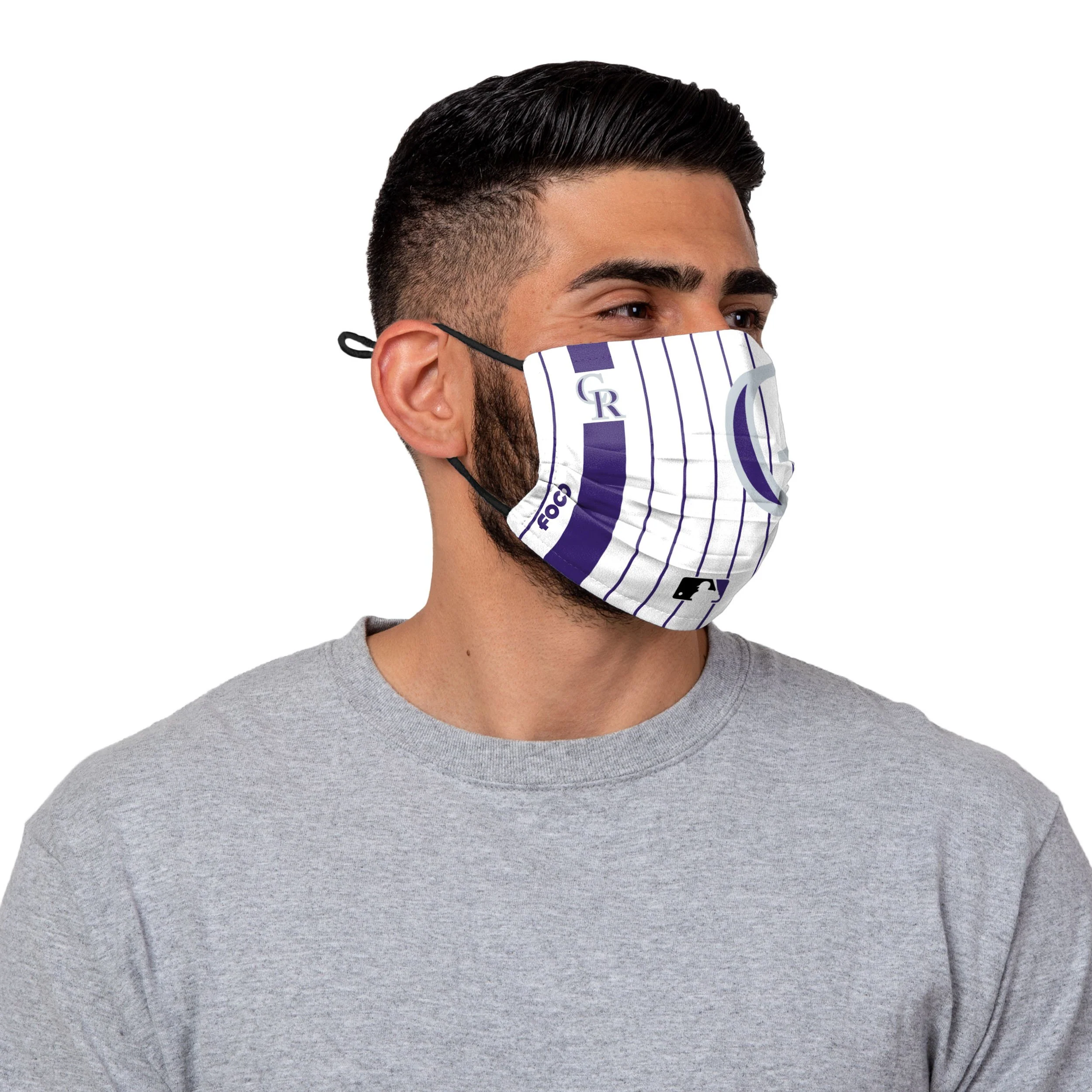 Colorado Rockies MLB On-Field Adjustable Pinstripe Face Cover - Image 2
