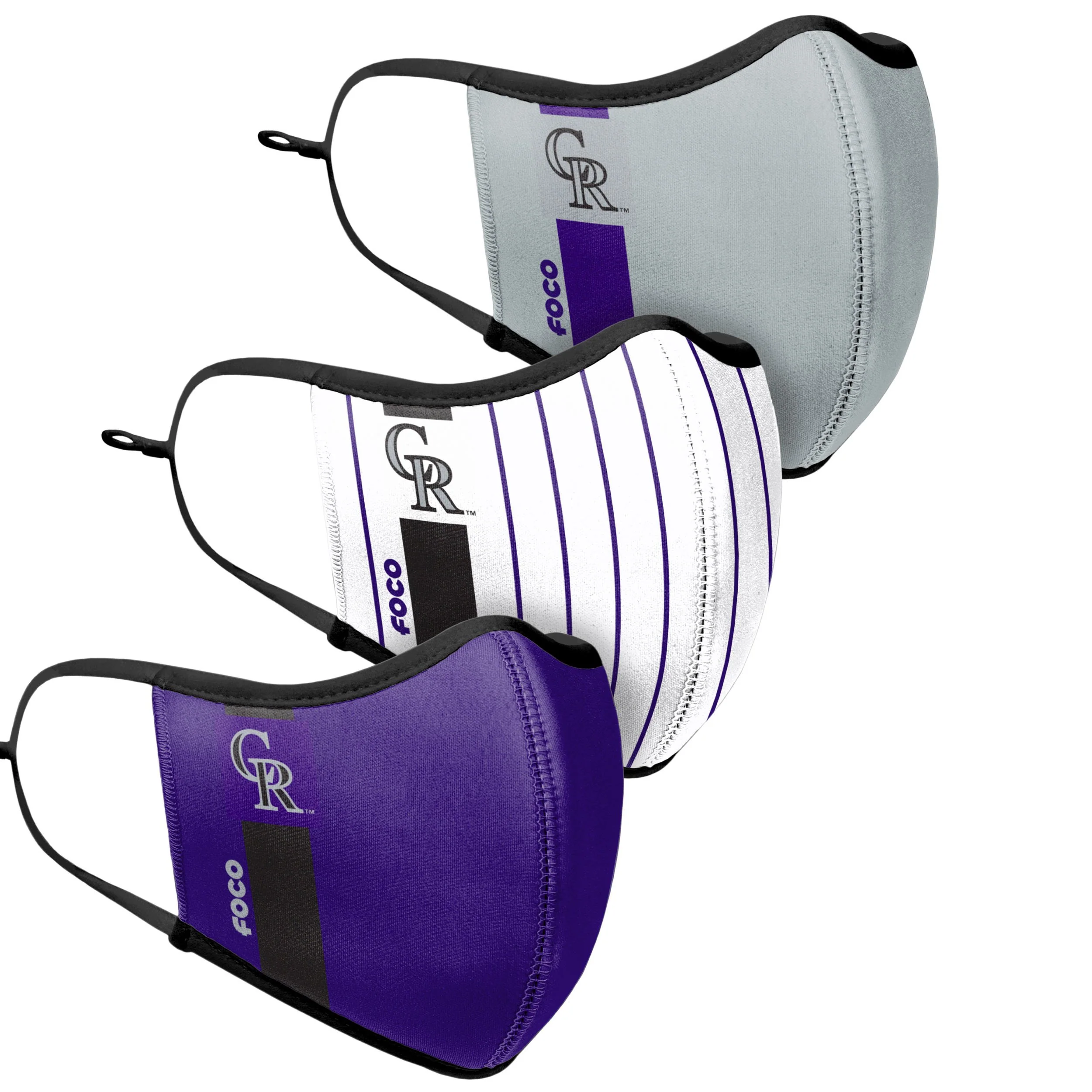 Colorado Rockies MLB Sport 3 Pack Face Cover - Image 3