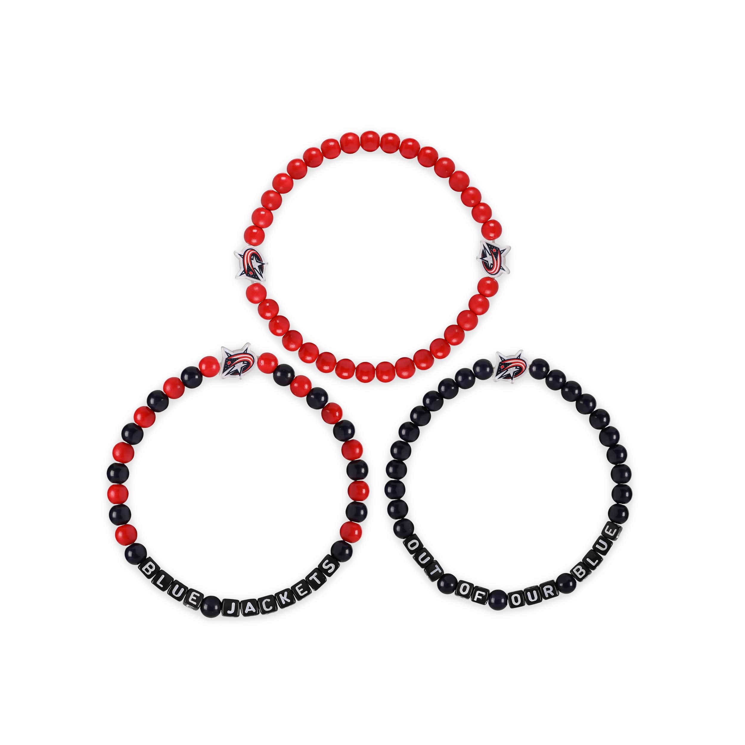 Columbus Blue Jackets NHL 3 Pack Beaded Friendship Bracelet - Image 3