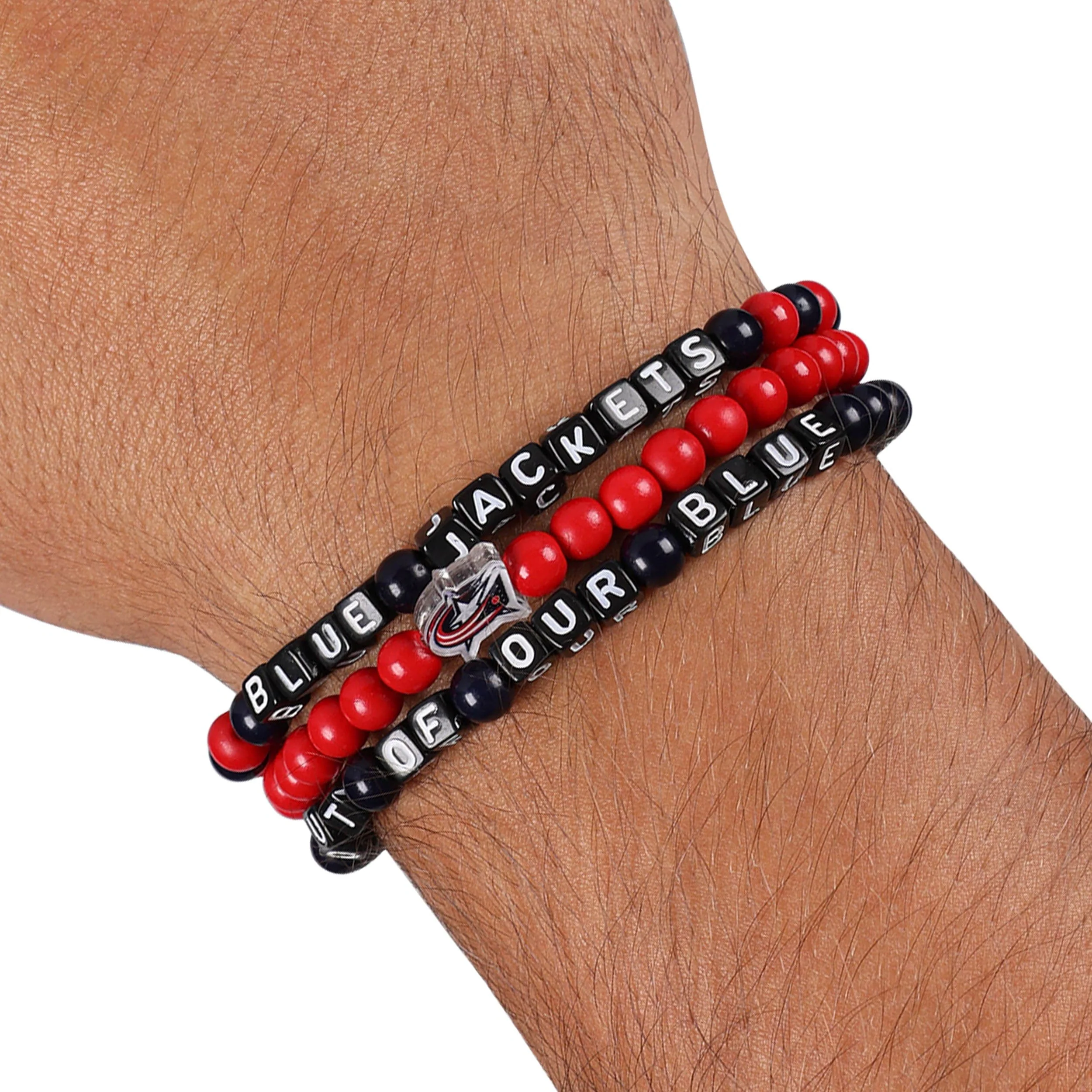 Columbus Blue Jackets NHL 3 Pack Beaded Friendship Bracelet - Image 4