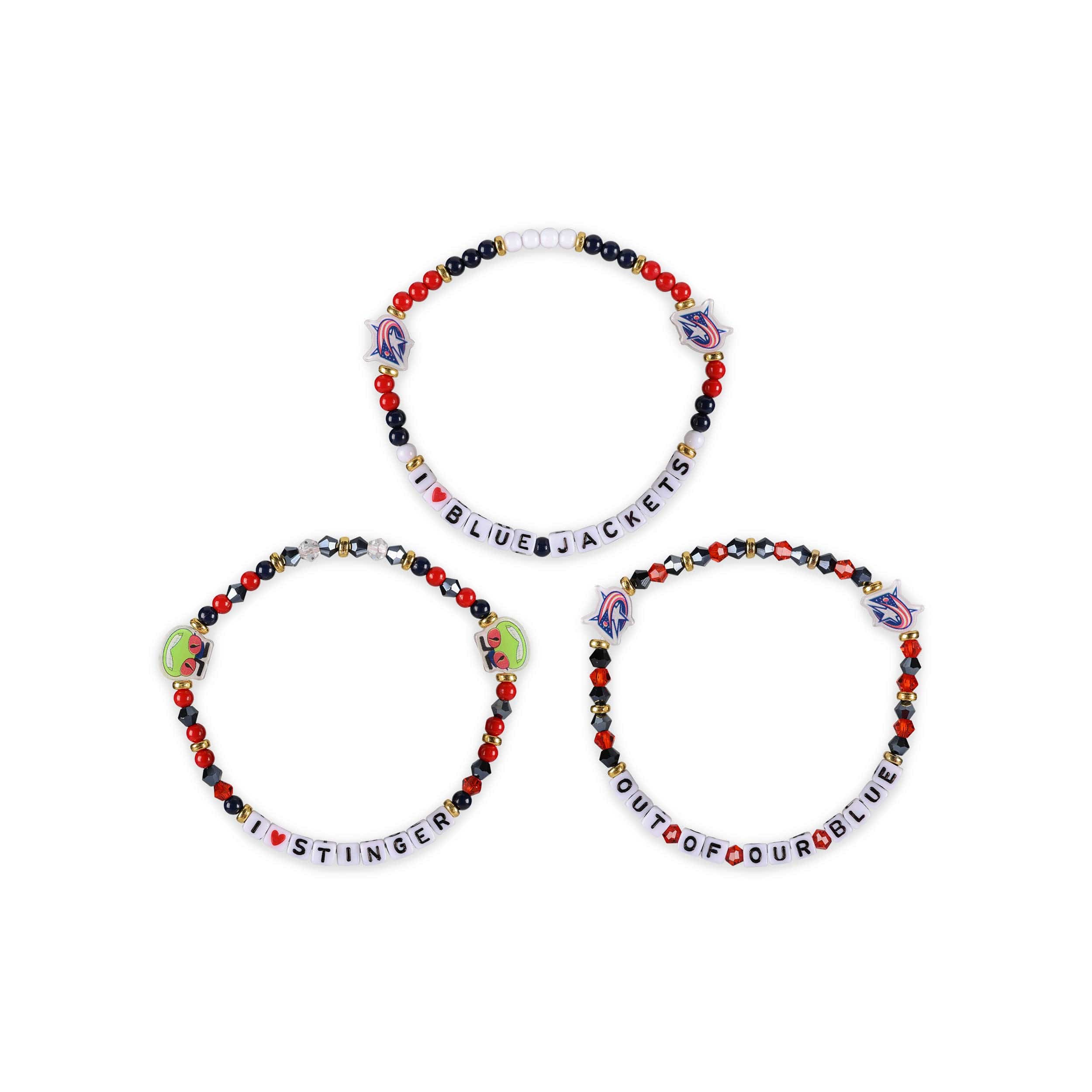 Columbus Blue Jackets NHL 3 Pack Friendship Bracelet - Image 3