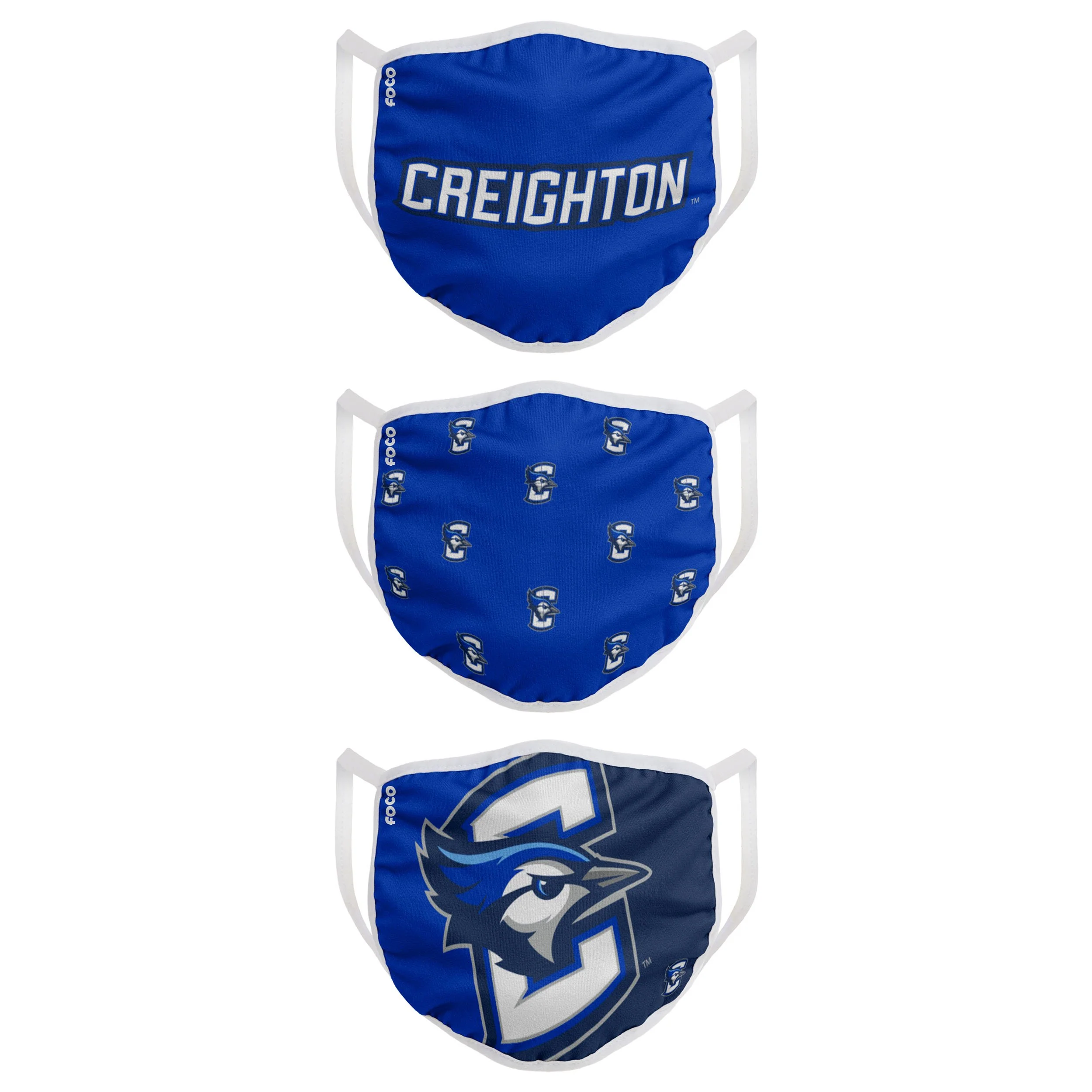 Creighton Bluejays NCAA 3 Pack Face Cover - Image 2