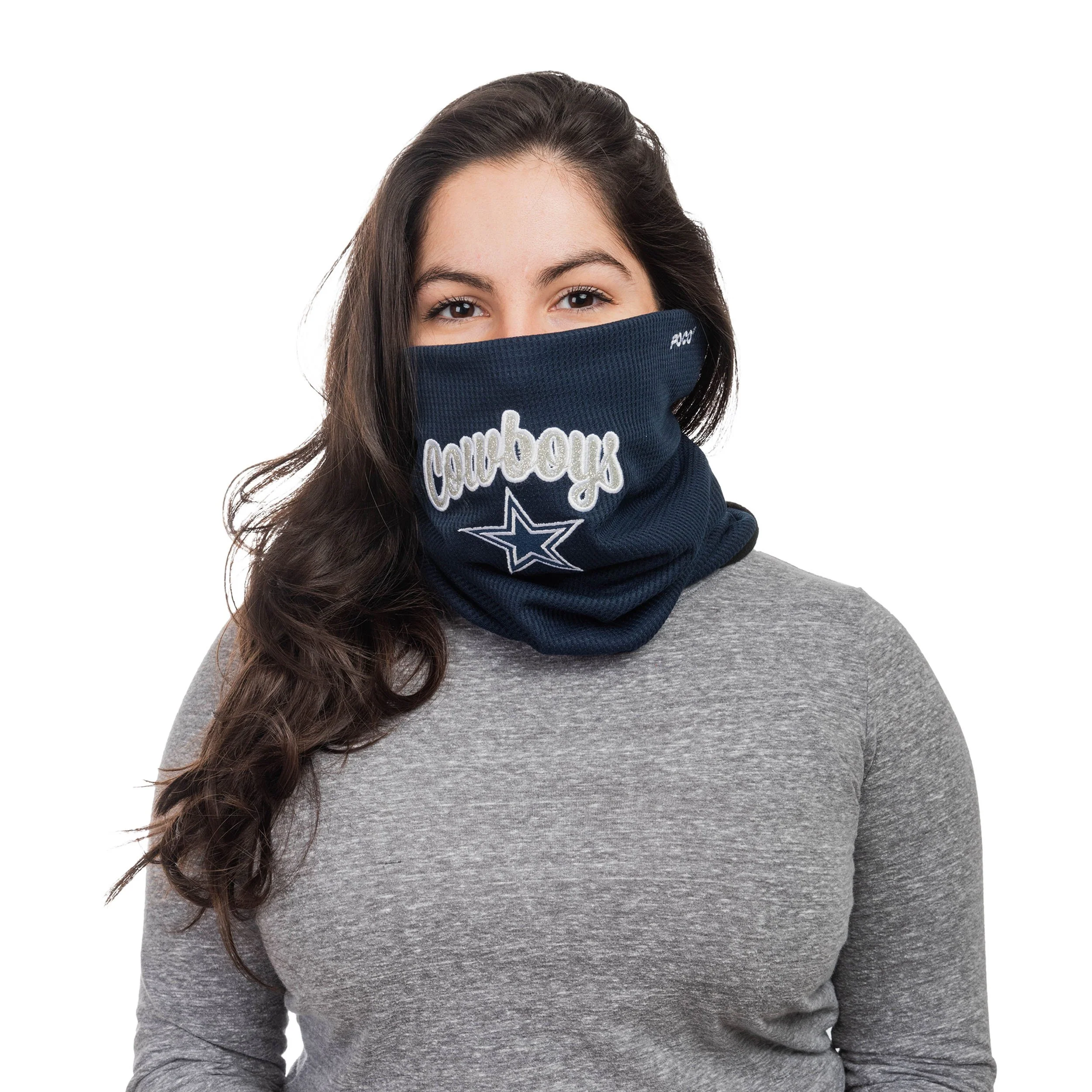 Dallas Cowboys Glitter Waffle Gaiter Scarf - Image 3