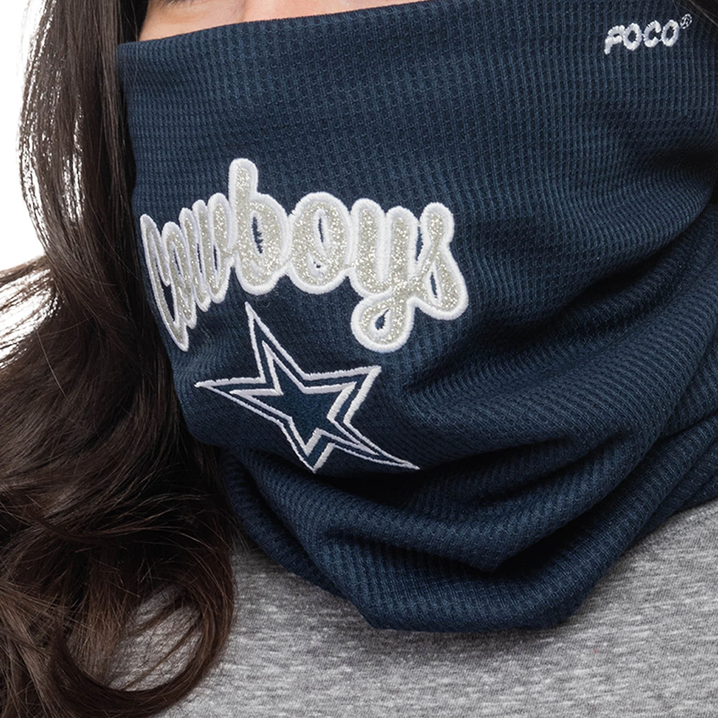 Dallas Cowboys Glitter Waffle Gaiter Scarf - Image 4