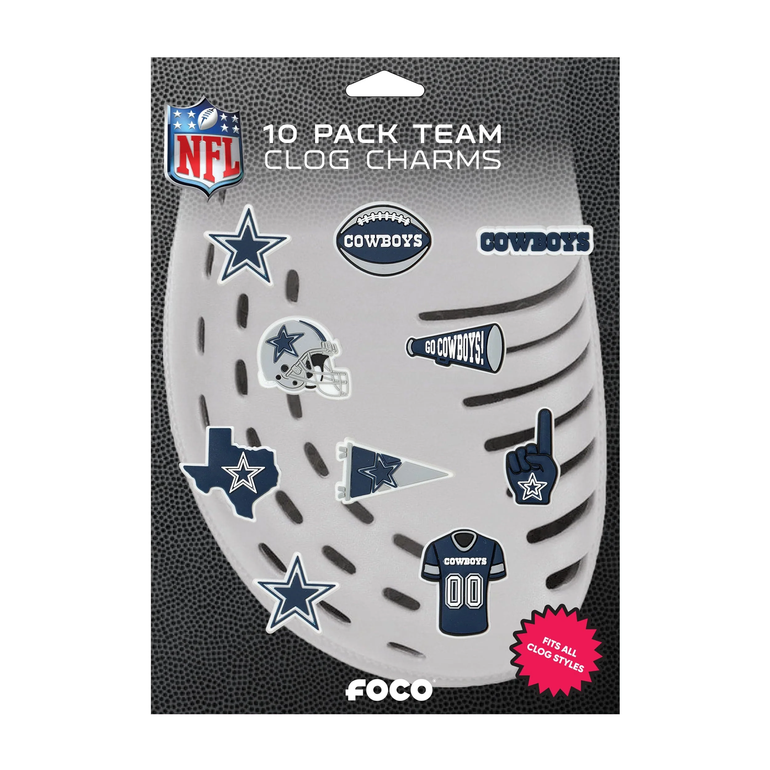 Dallas Cowboys NFL 10 Pack Team Clog Charms - Image 5