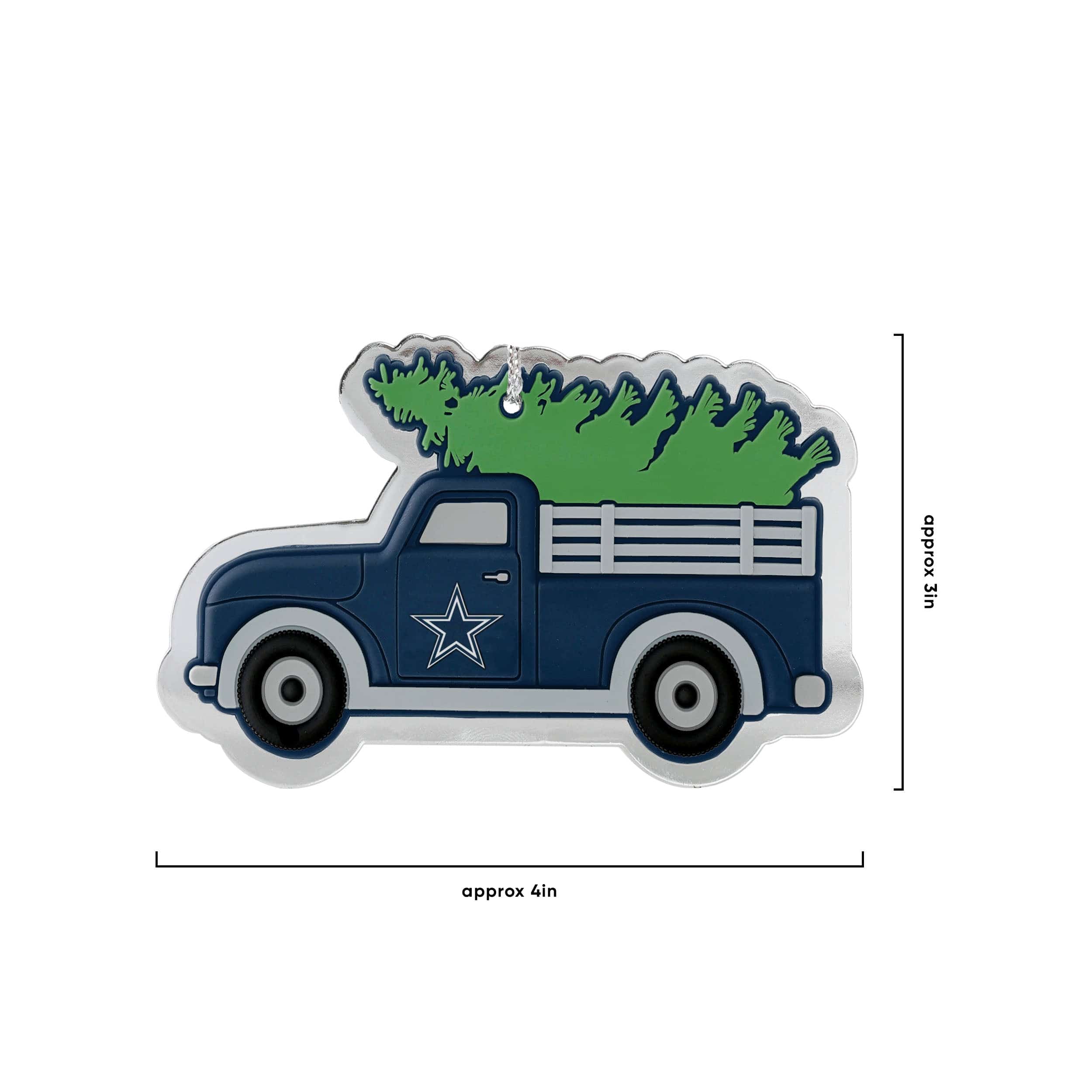 Dallas Cowboys NFL 2 Pack Flat Metal Truck Ornaments - Image 3