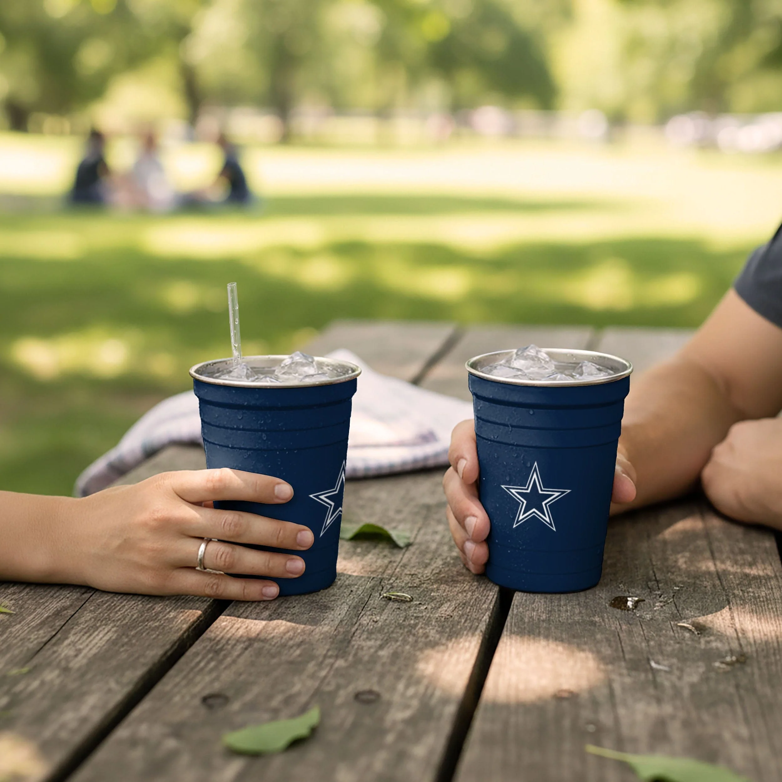 Dallas Cowboys NFL 2 Pack Reusable Stainless Steel 16 oz Tumbler Cup - Image 3