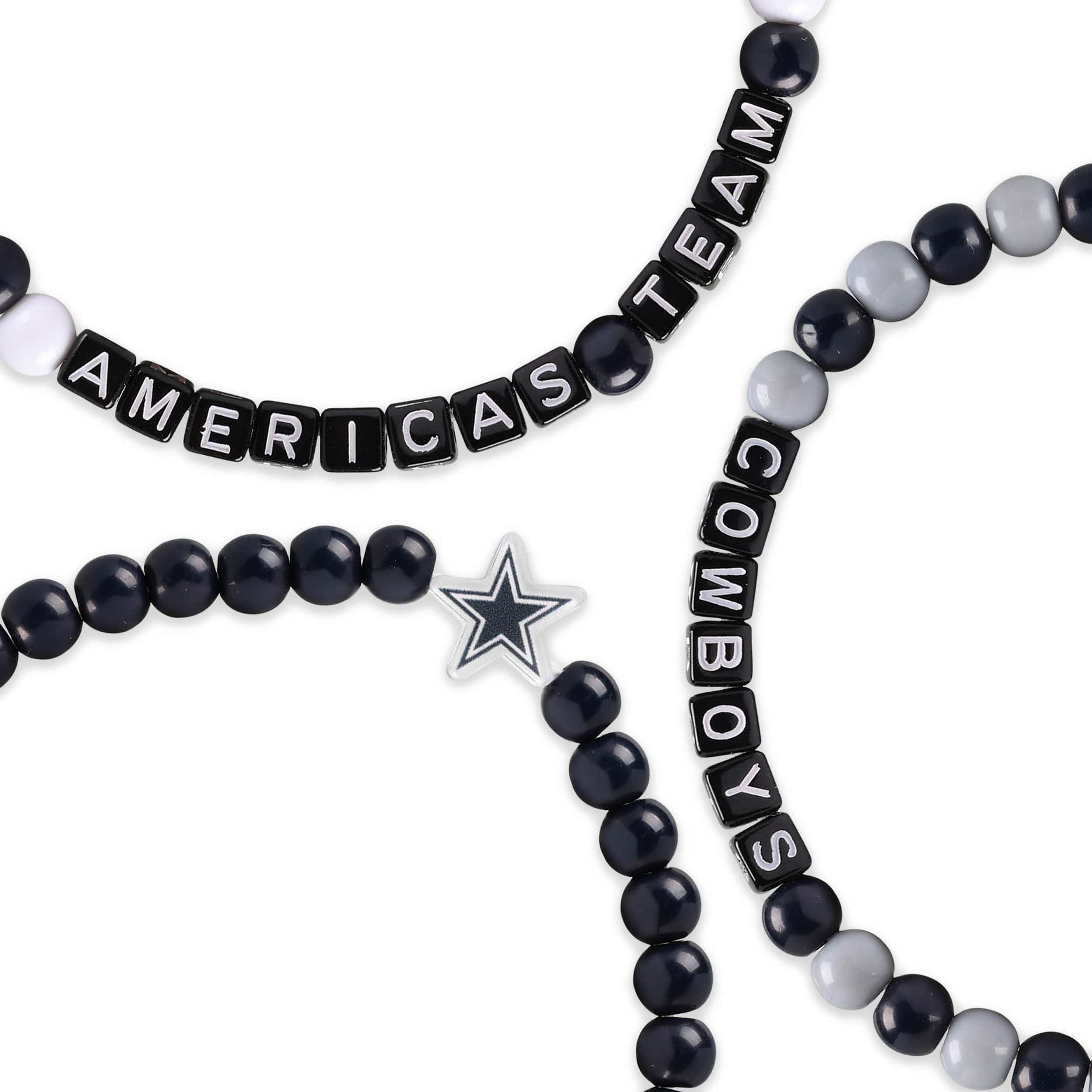 Dallas Cowboys NFL 3 Pack Beaded Friendship Bracelet - Image 2