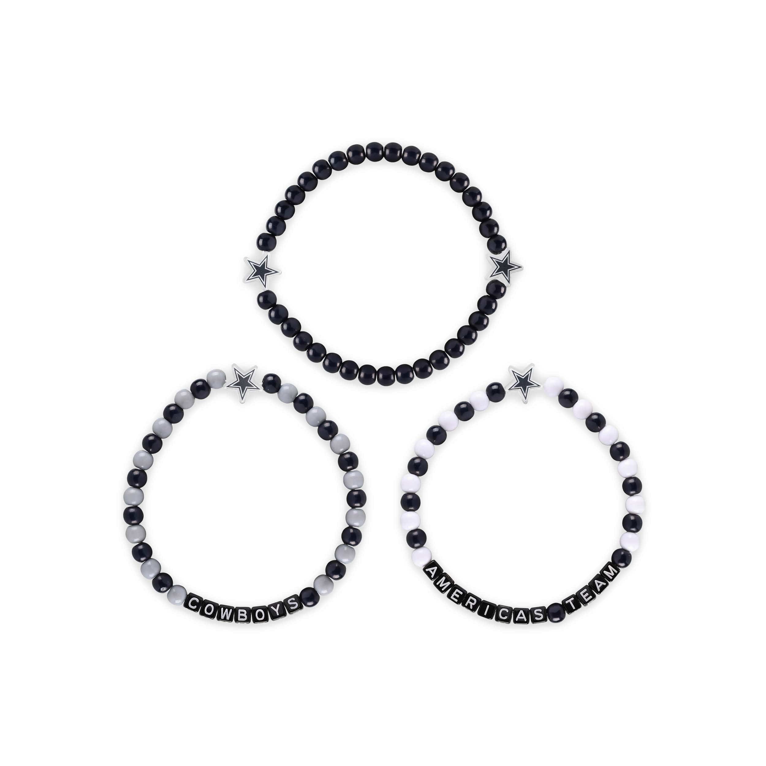 Dallas Cowboys NFL 3 Pack Beaded Friendship Bracelet - Image 3