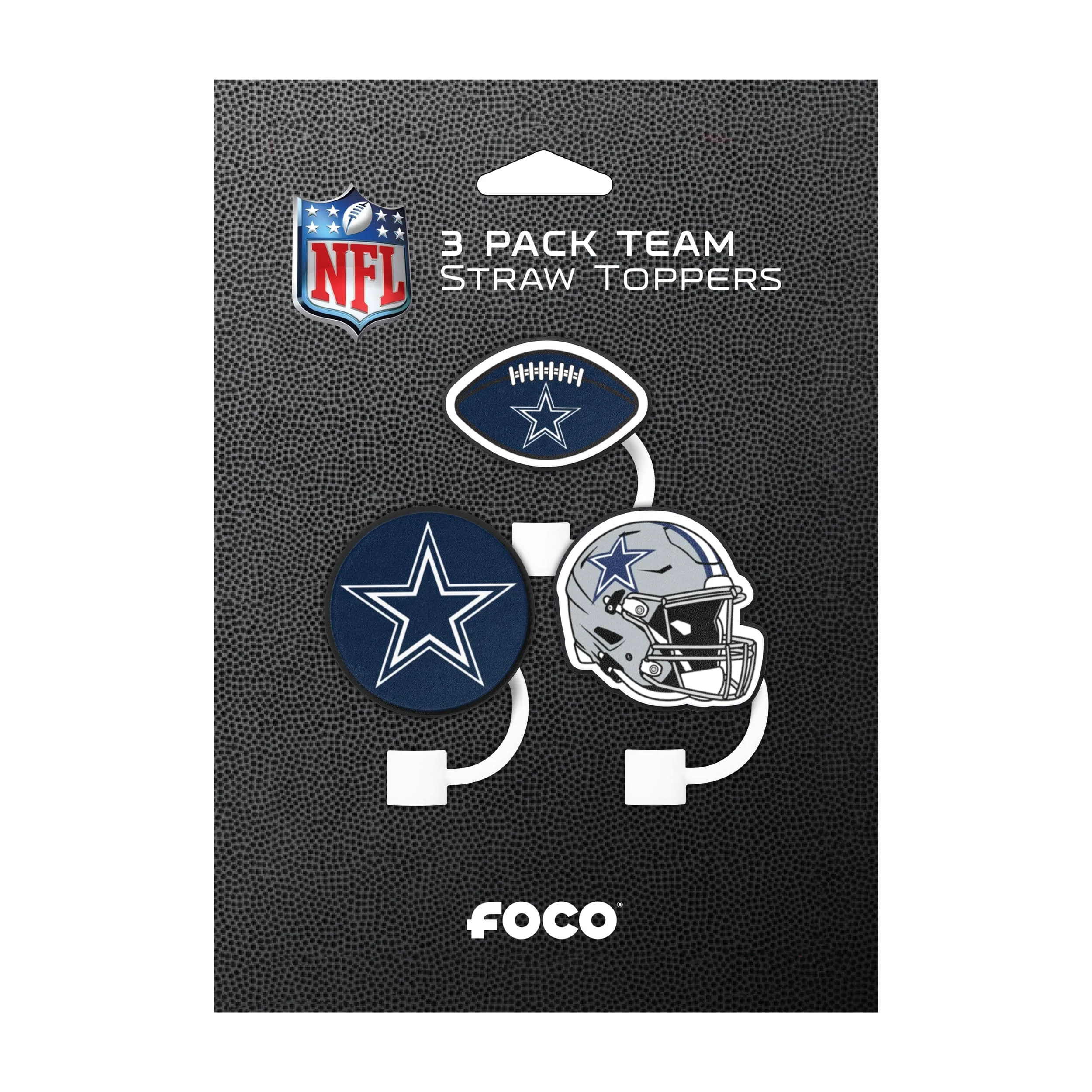 Dallas Cowboys NFL 3 Pack Primary Logo Straw Toppers - Image 6