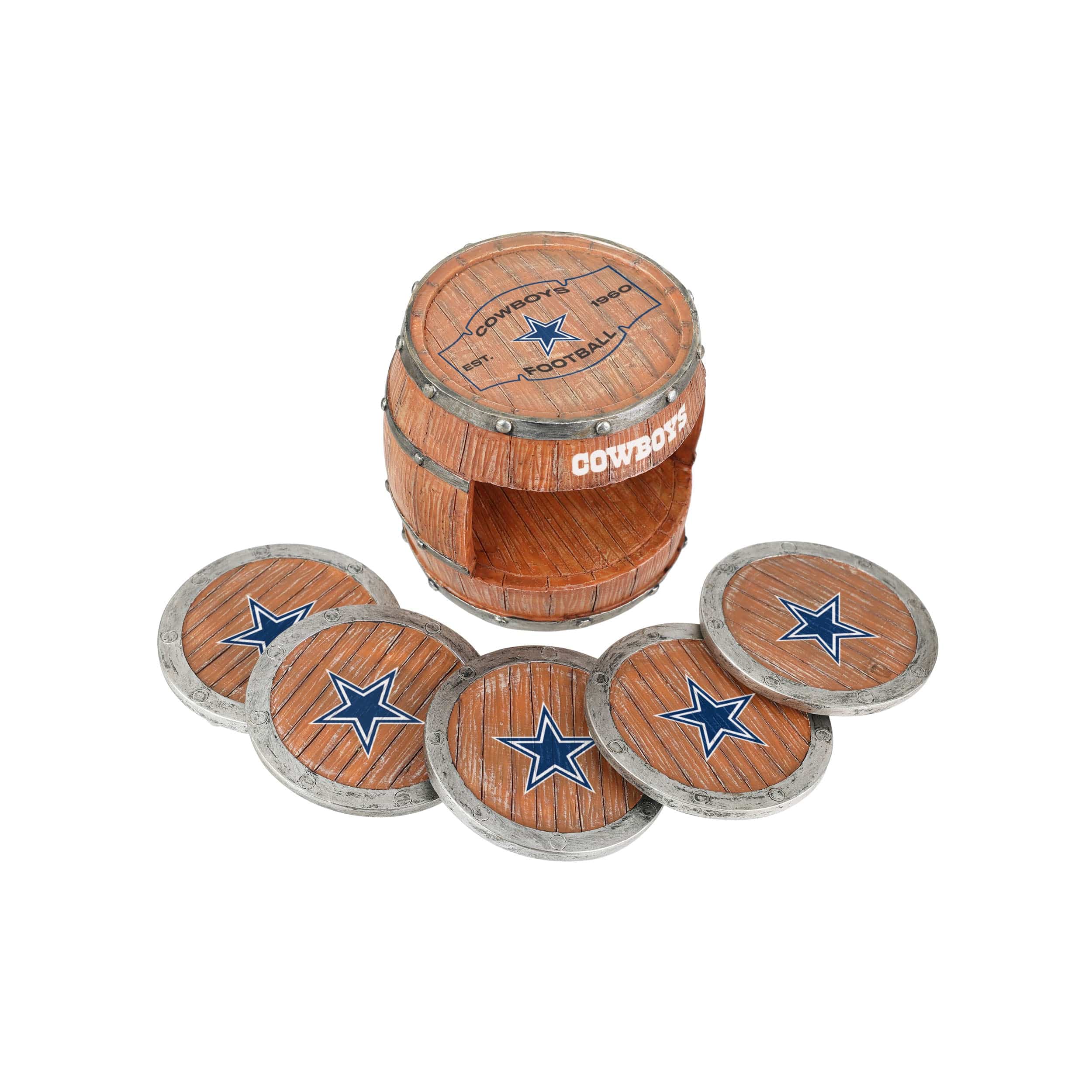 Dallas Cowboys NFL 5 Pack Barrel Coaster Set - Image 5