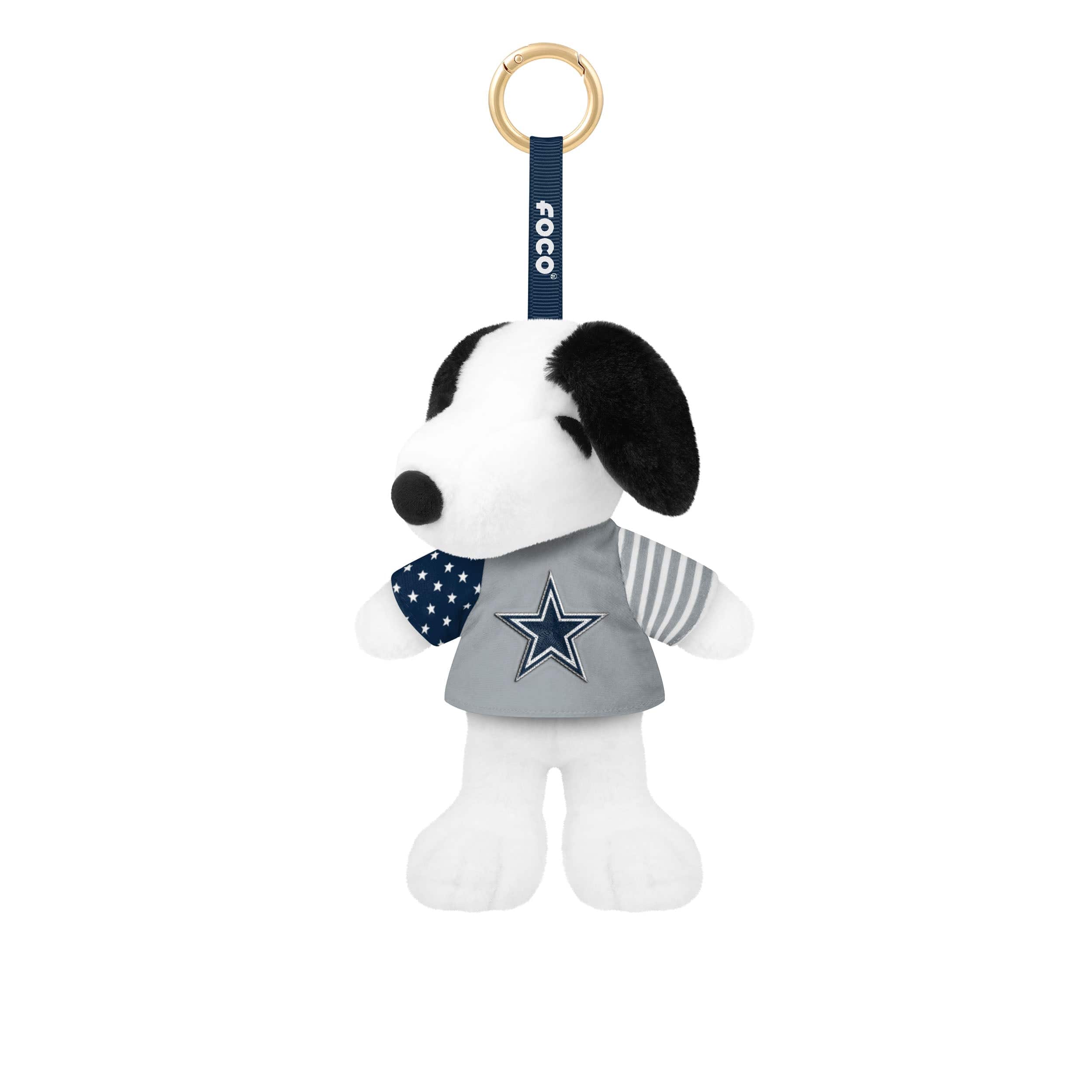 Dallas Cowboys NFL Americana Plush Snoopy Peanuts Bag Charm Keychain
