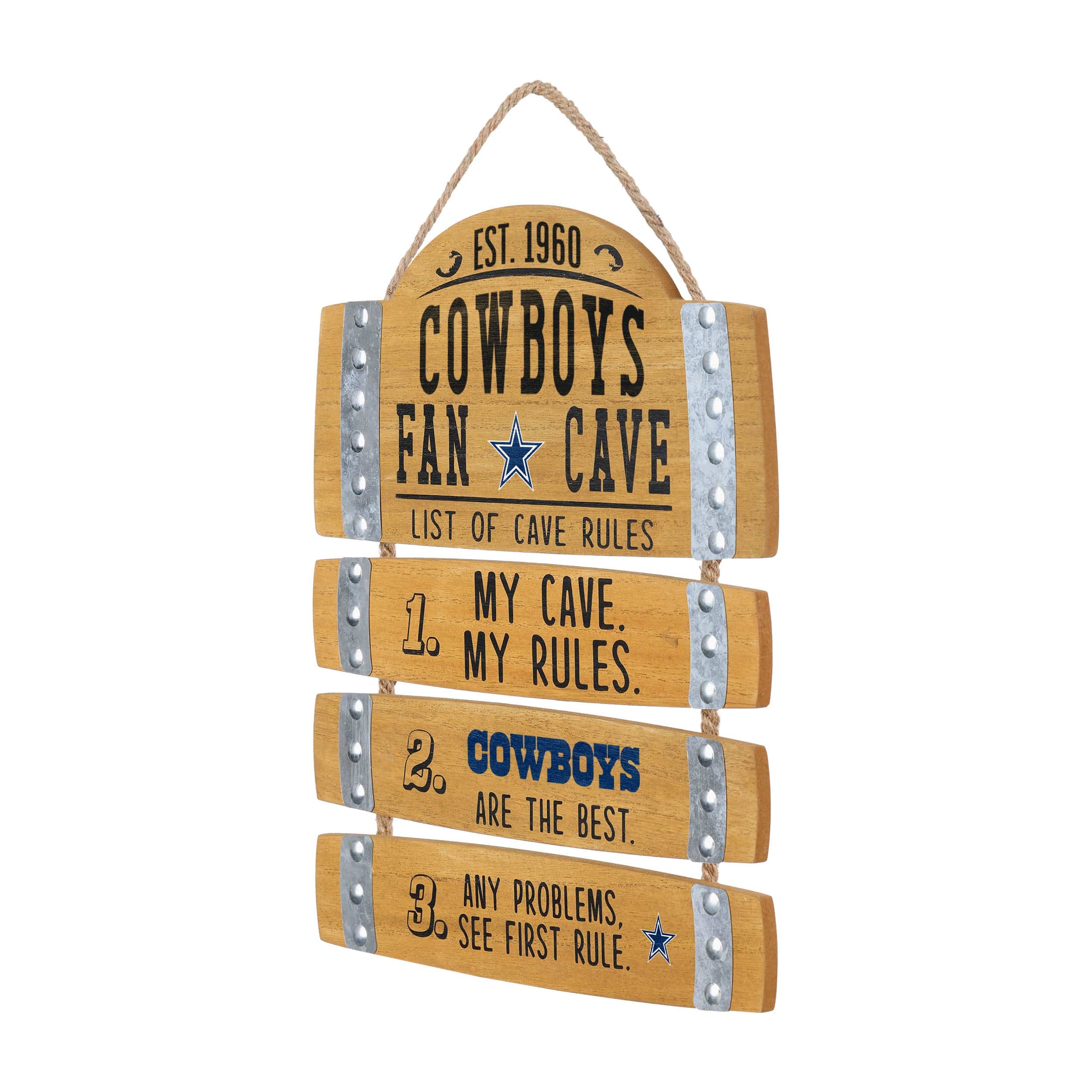 Dallas Cowboys NFL Barrel Slat Mancave Sign - Image 2