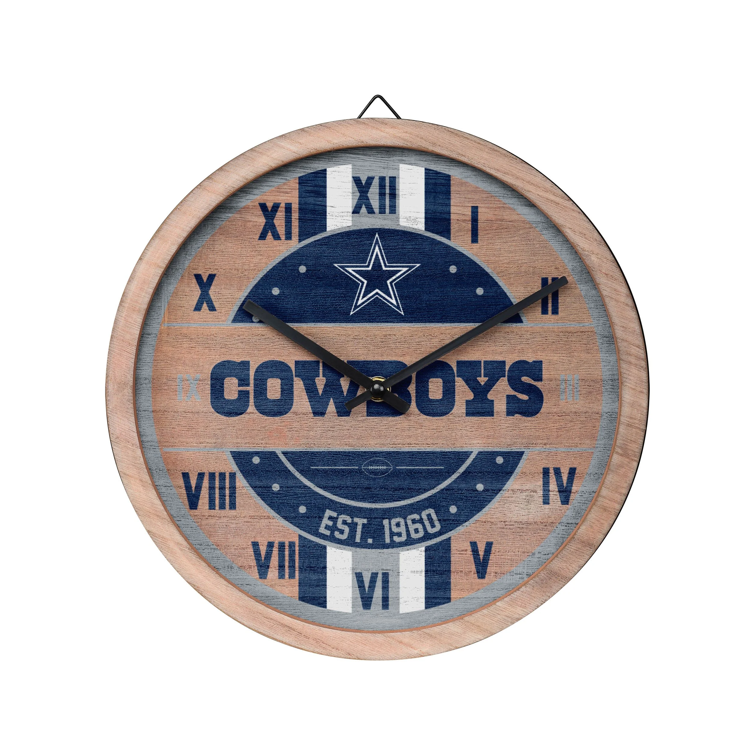 Dallas Cowboys NFL Barrel Wall Clock