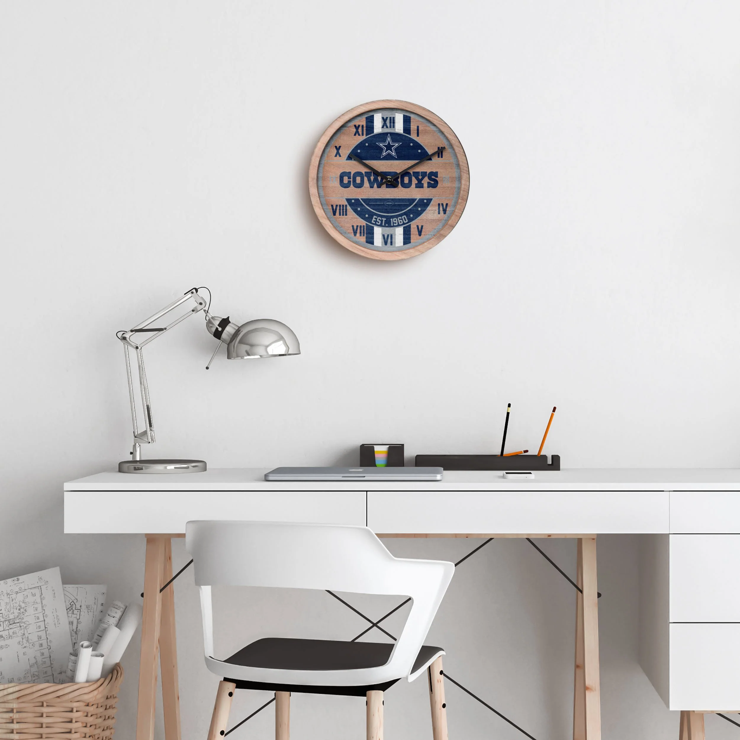 Dallas Cowboys NFL Barrel Wall Clock - Image 3