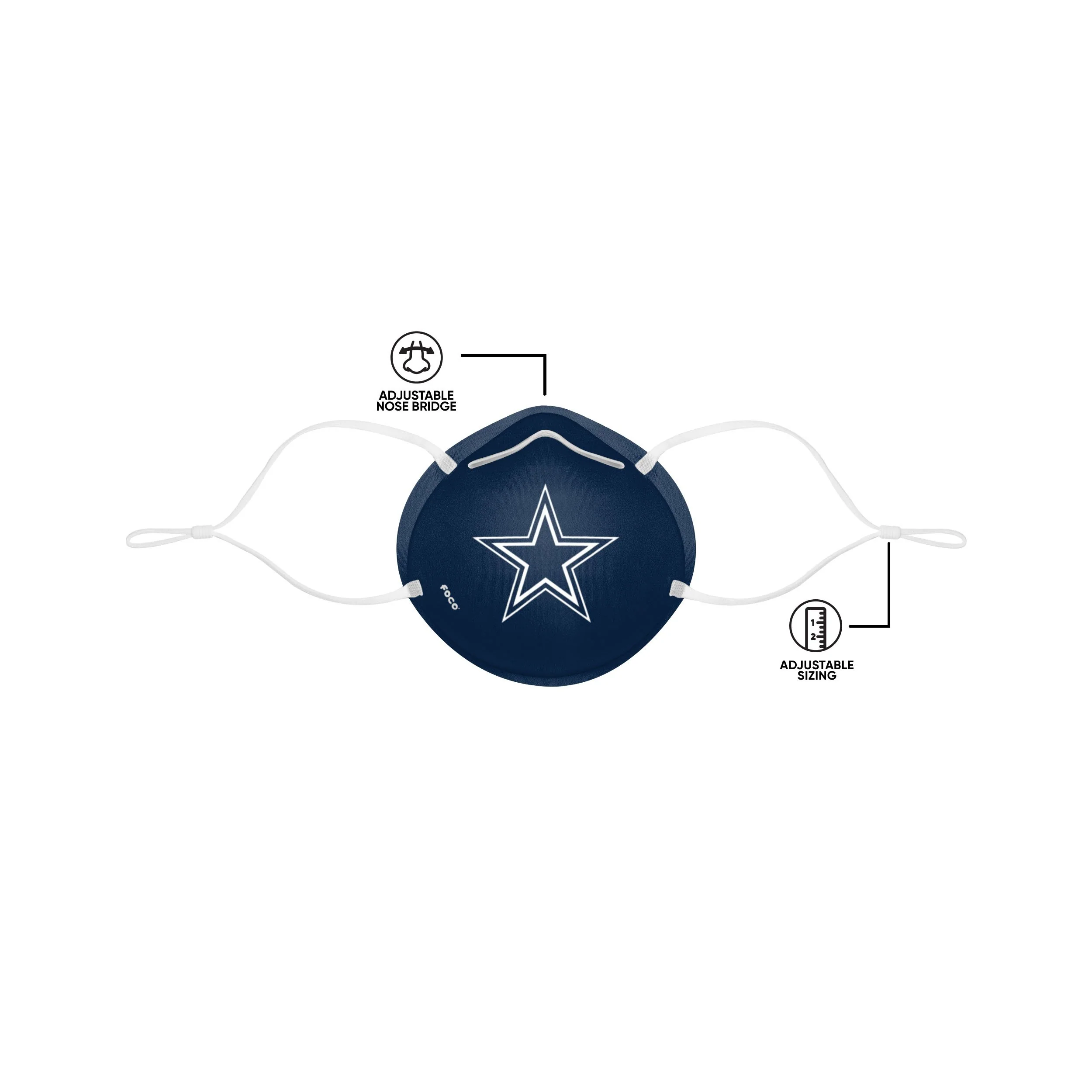 Dallas Cowboys NFL Big Logo Cone Face Cover - Image 3